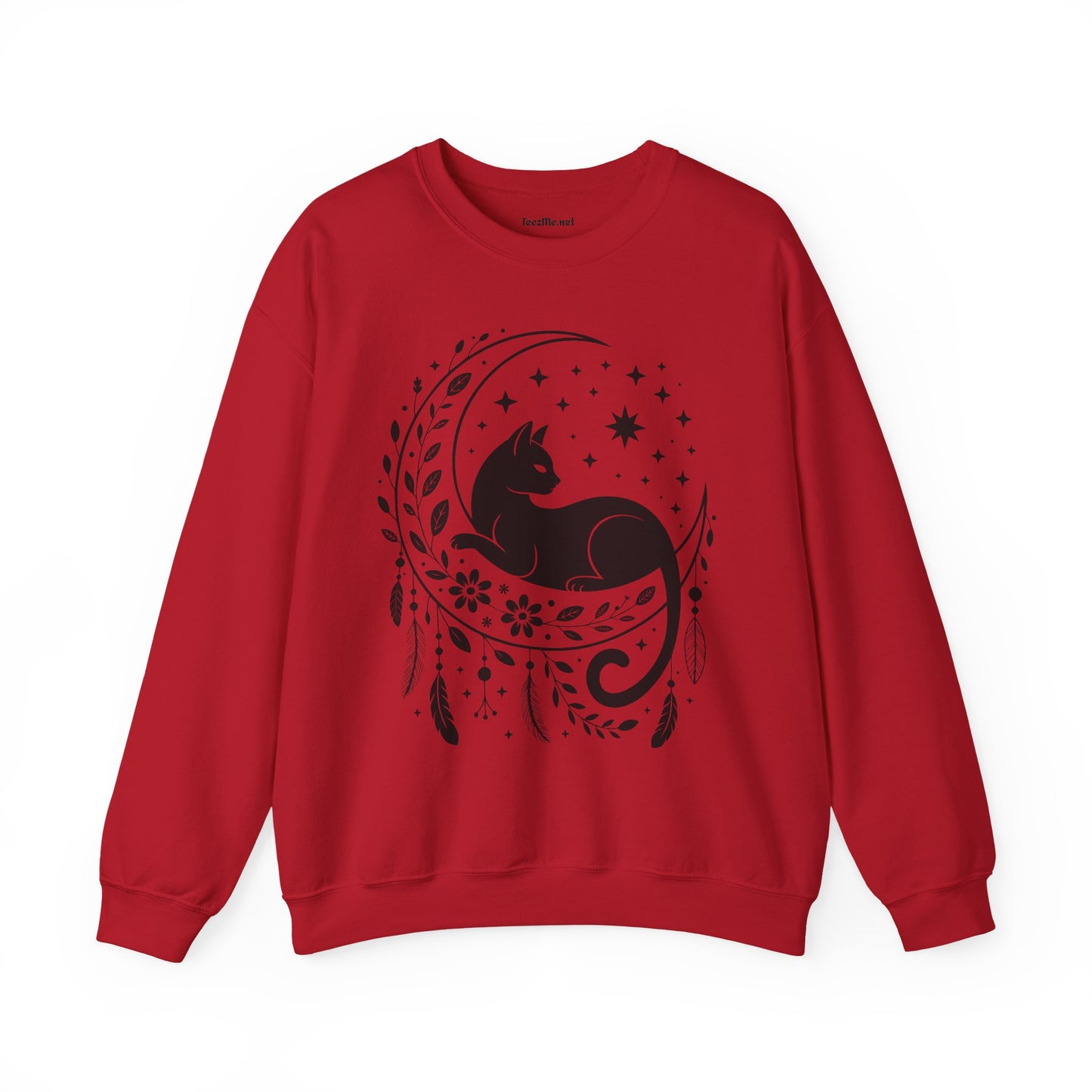 Black Cat Moon Silhouette Unisex Heavy Blend™ Crewneck Sweatshirt Graphic