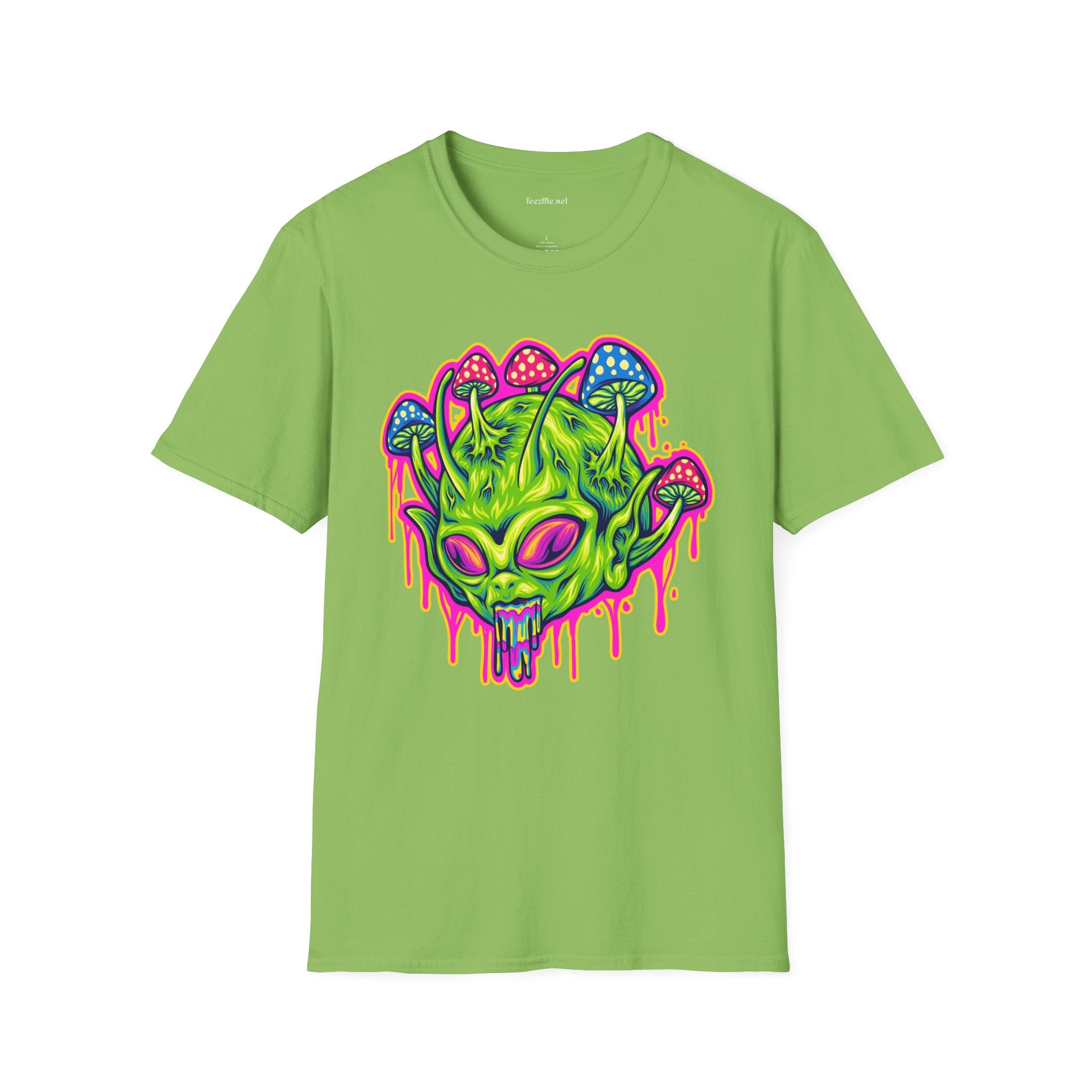 Trippy Alien Unisex Softstyle T-Shirt 100% Cotton Graphic