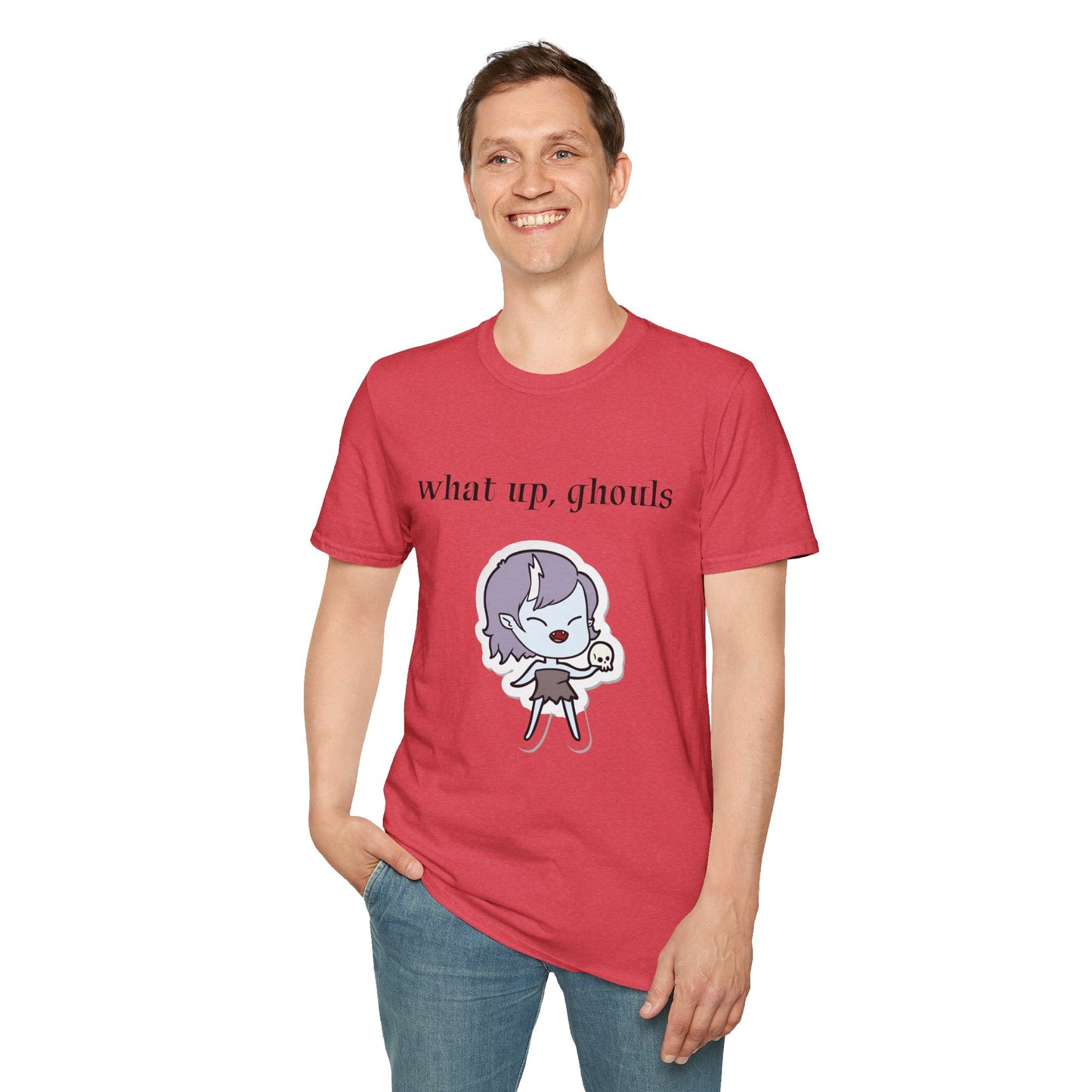 What up, ghouls - Unisex Softstyle T-Shirt 100% Cotton Graphic