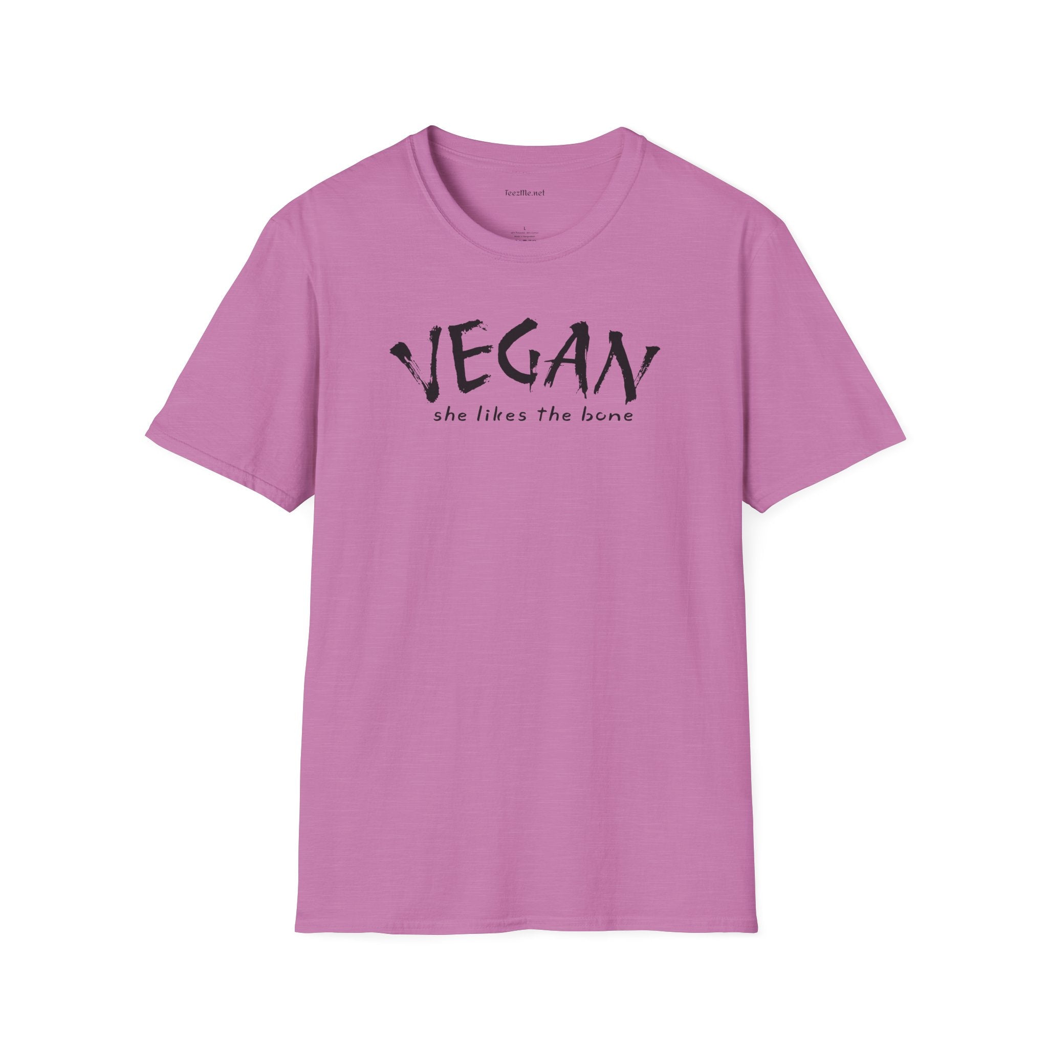 VEGAN she likes the bone Unisex Softstyle T-Shirt 100% Cotton Graphic