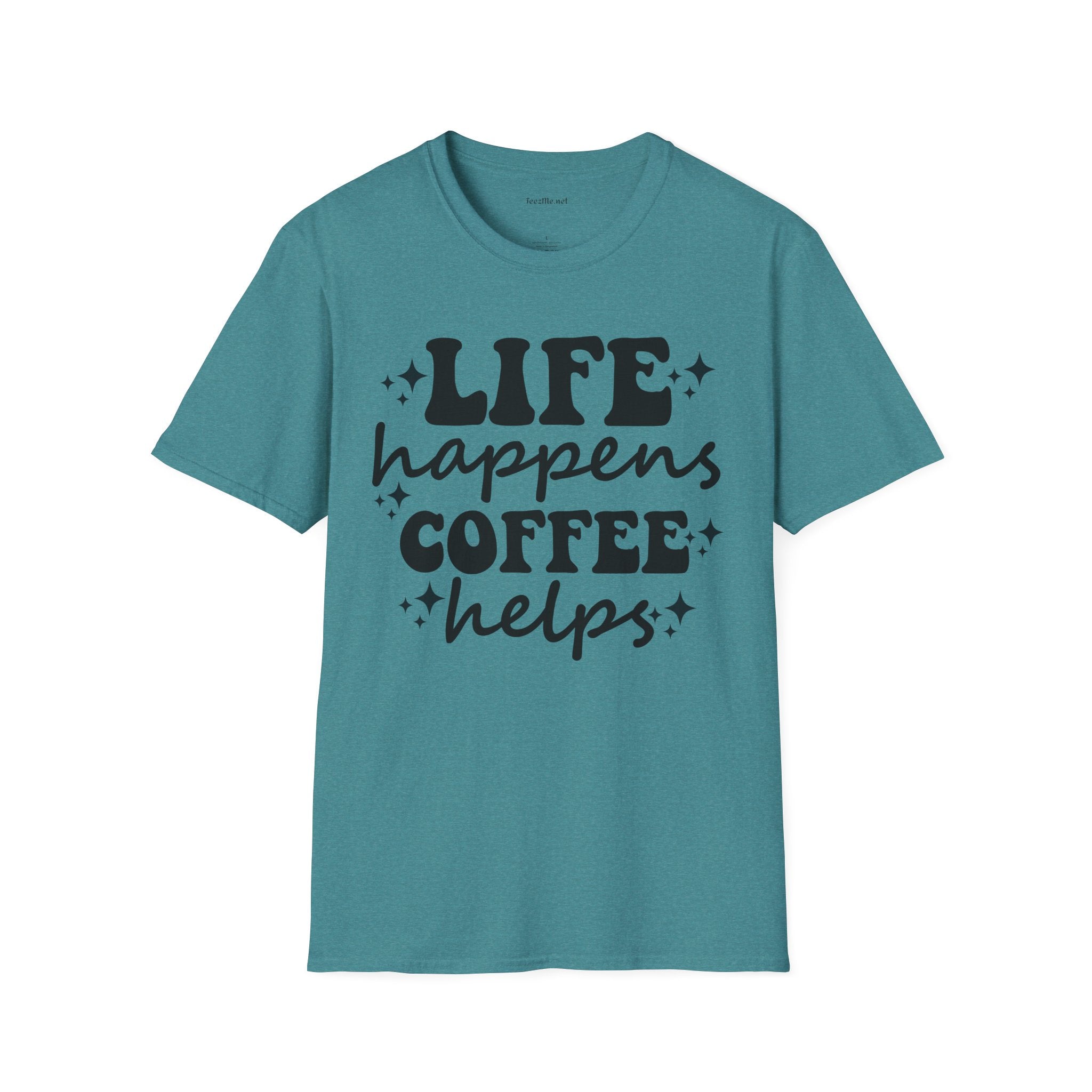 Life Happens Coffee Helps 01 Unisex Softstyle T-Shirt 100% Cotton