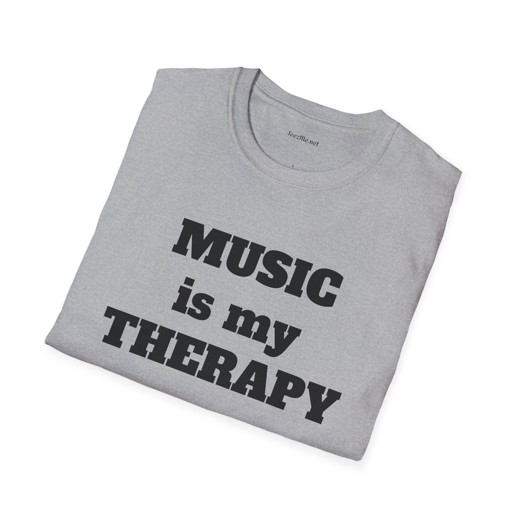 Music is my Therapy Unisex Softstyle T-Shirt 100% Cotton Graphic
