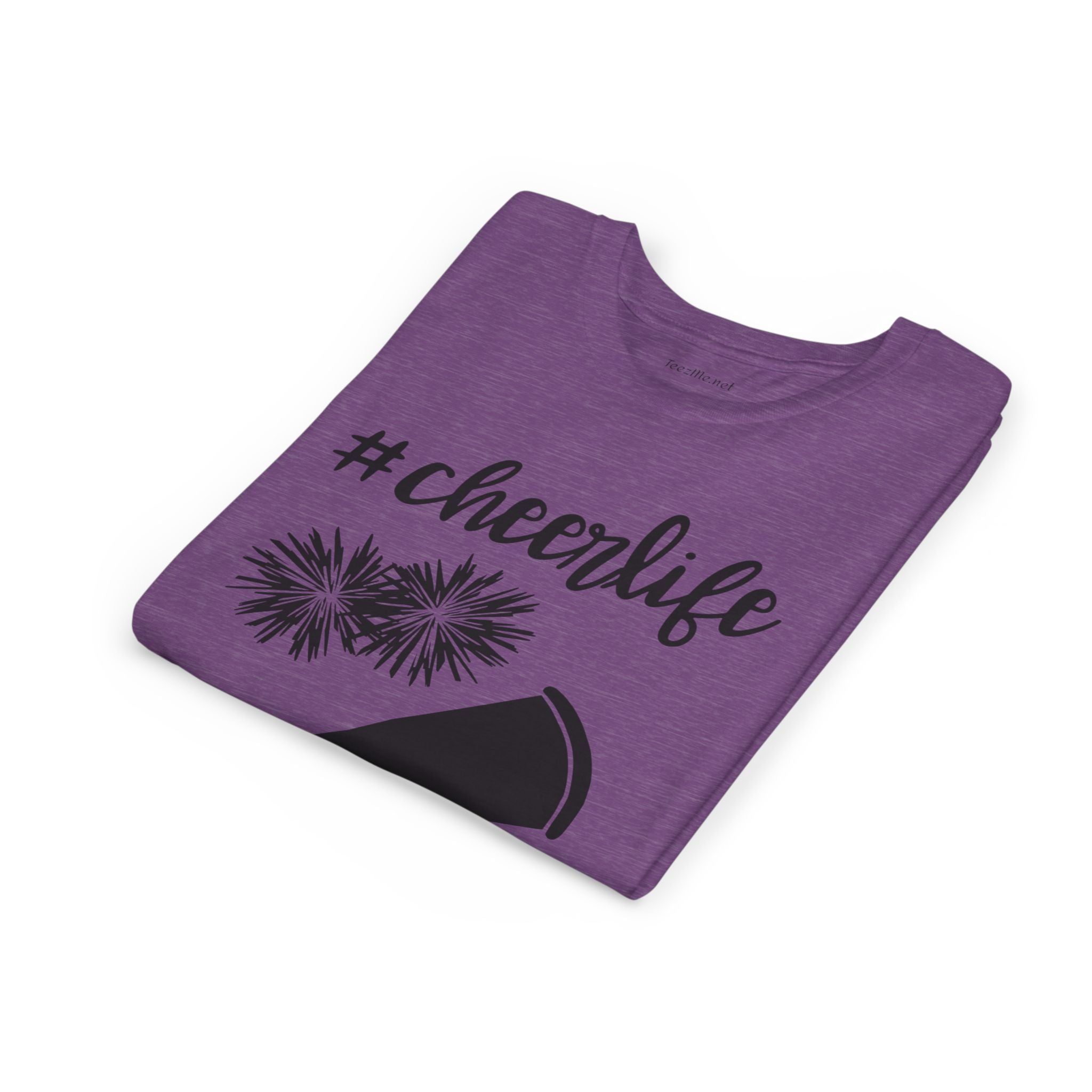 Youth Cheer Tee - “#cheerlife” Megaphone & Pom Design