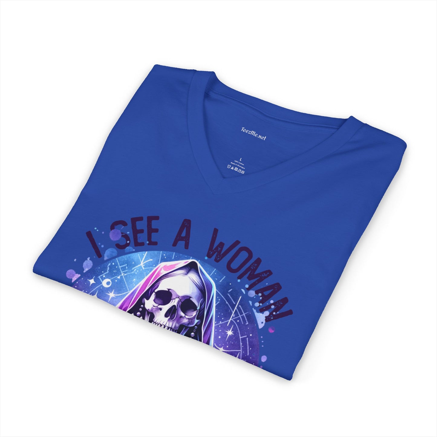 I See A Woman That Takes No Shit Tarot Unisex Jersey Short Sleeve V-Neck Tee
