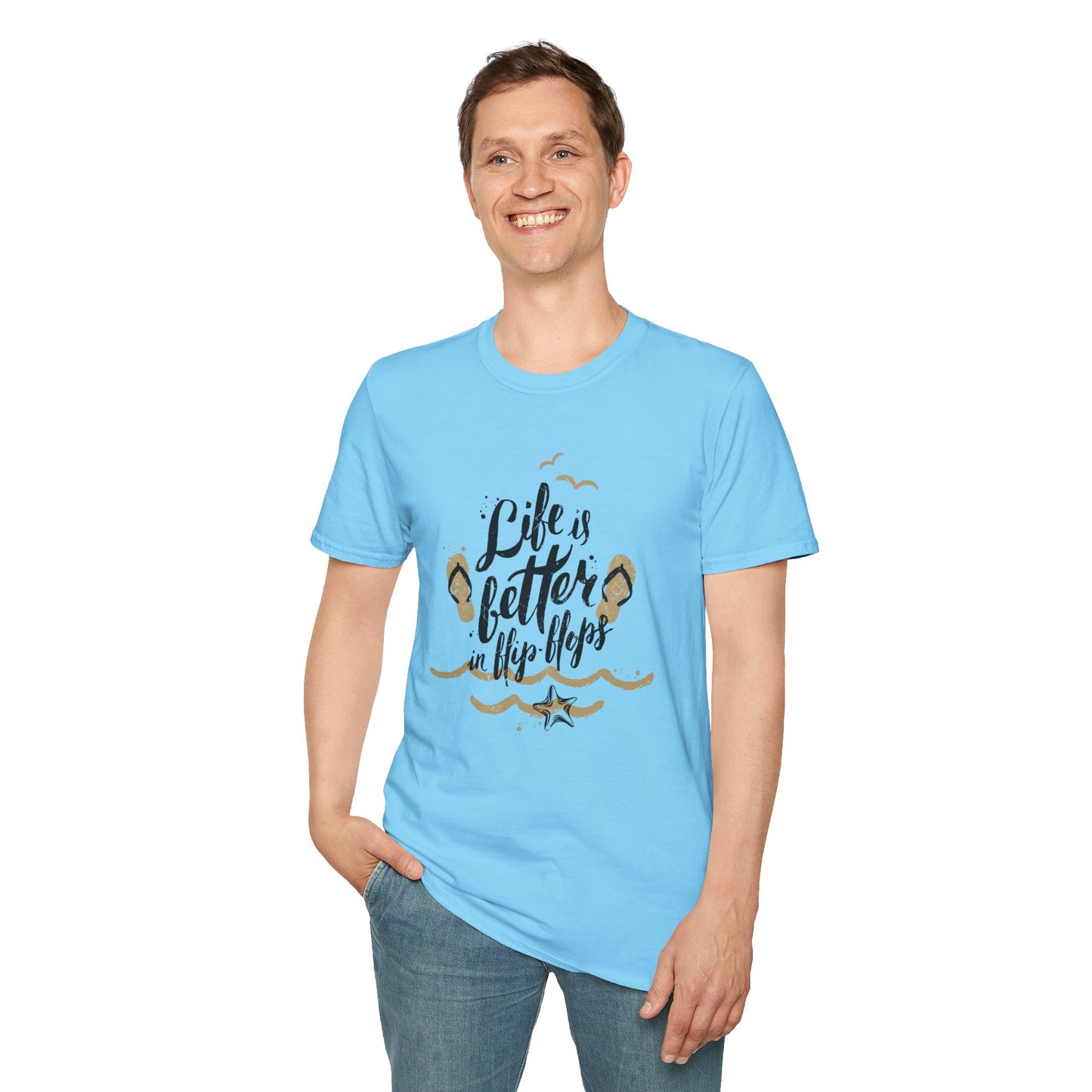 Life is better in Flip Flops - Unisex Softstyle T-Shirt 100% Cotton Graphic
