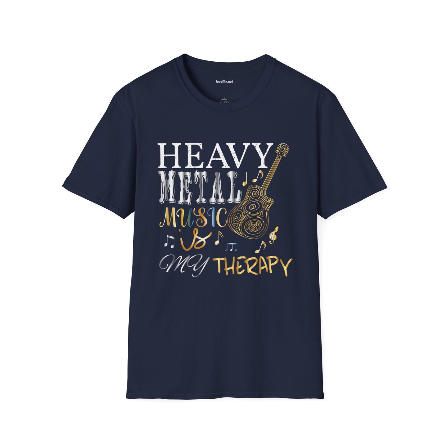 Heavy Metal Music is My Therapy Unisex SoftStyle T-Shirt 100% Cotton Graphic Music