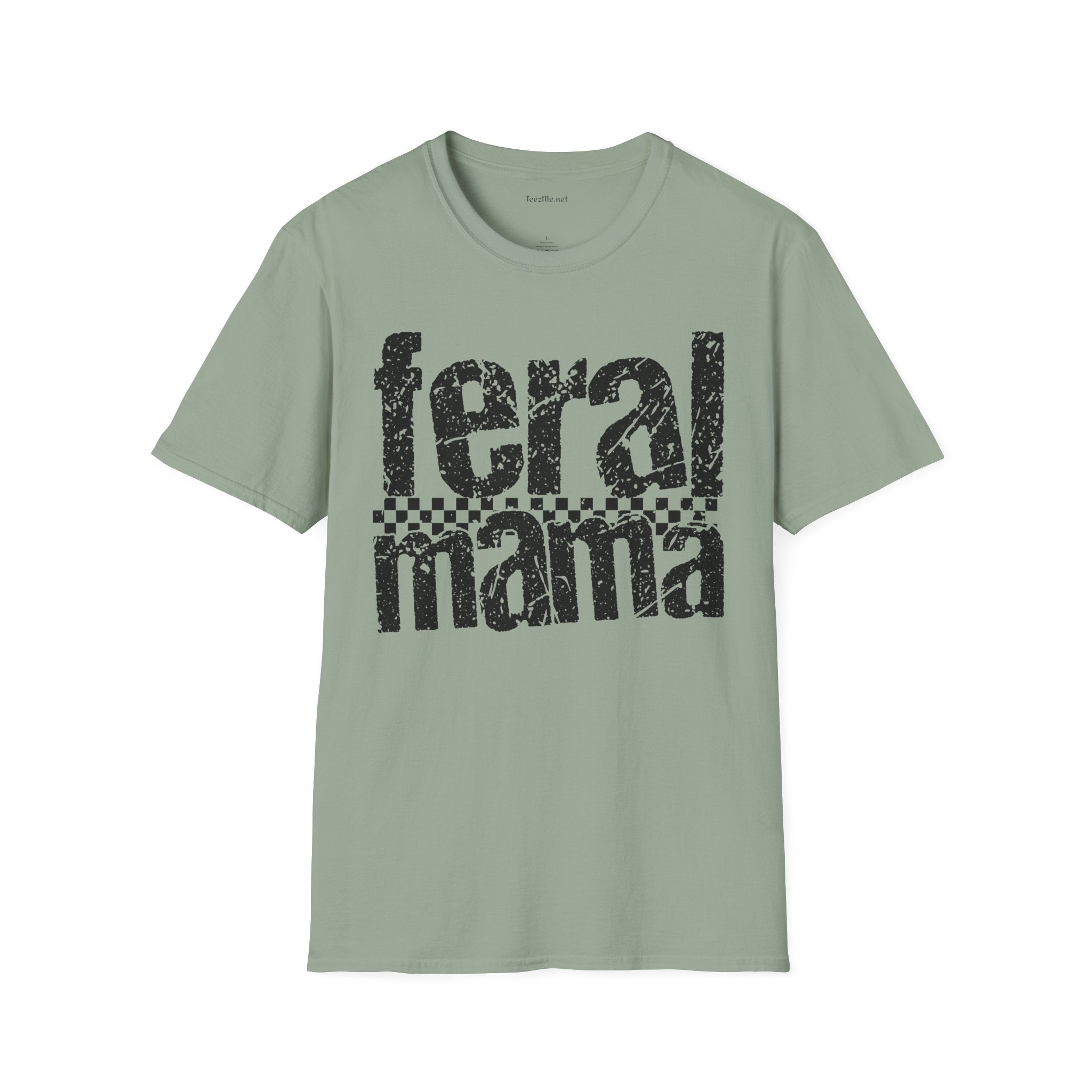 Feral Mama 01 Unisex SoftStyle T-Shirt 100% Cotton Graphic