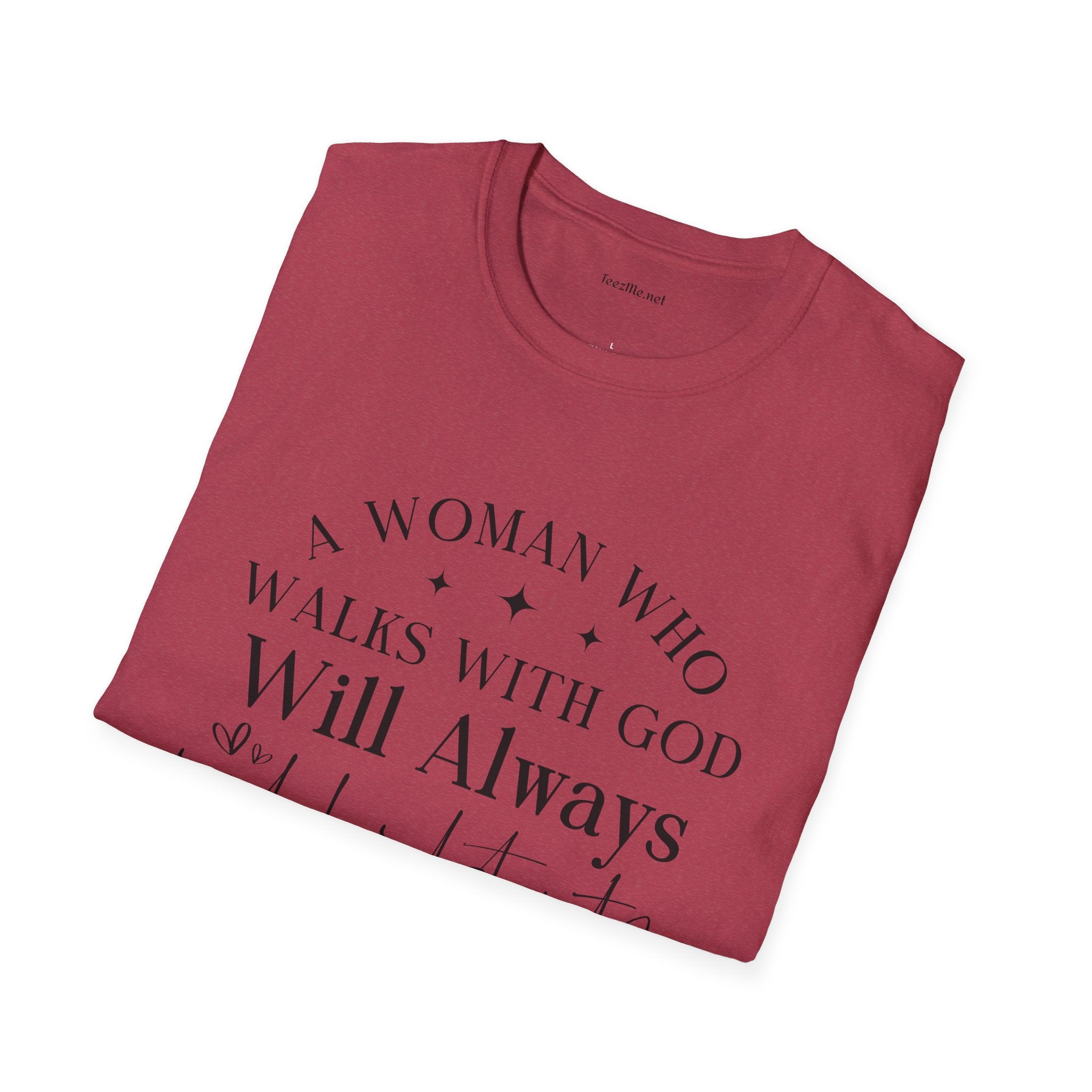 A woman who walks with God - Unisex Softstyle T-Shirt 100% Cotton Graphic