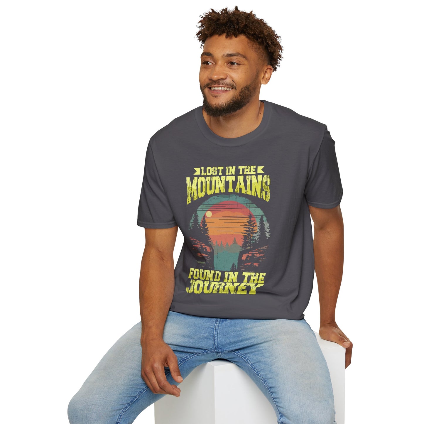 Lost in the Mountain - Unisex Softstyle T-Shirt 100% Cotton Graphic