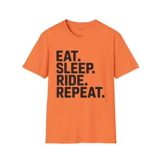 Eat Sleep Ride Repeat Unisex SoftStyle T-Shirt 100% Cotton Graphic