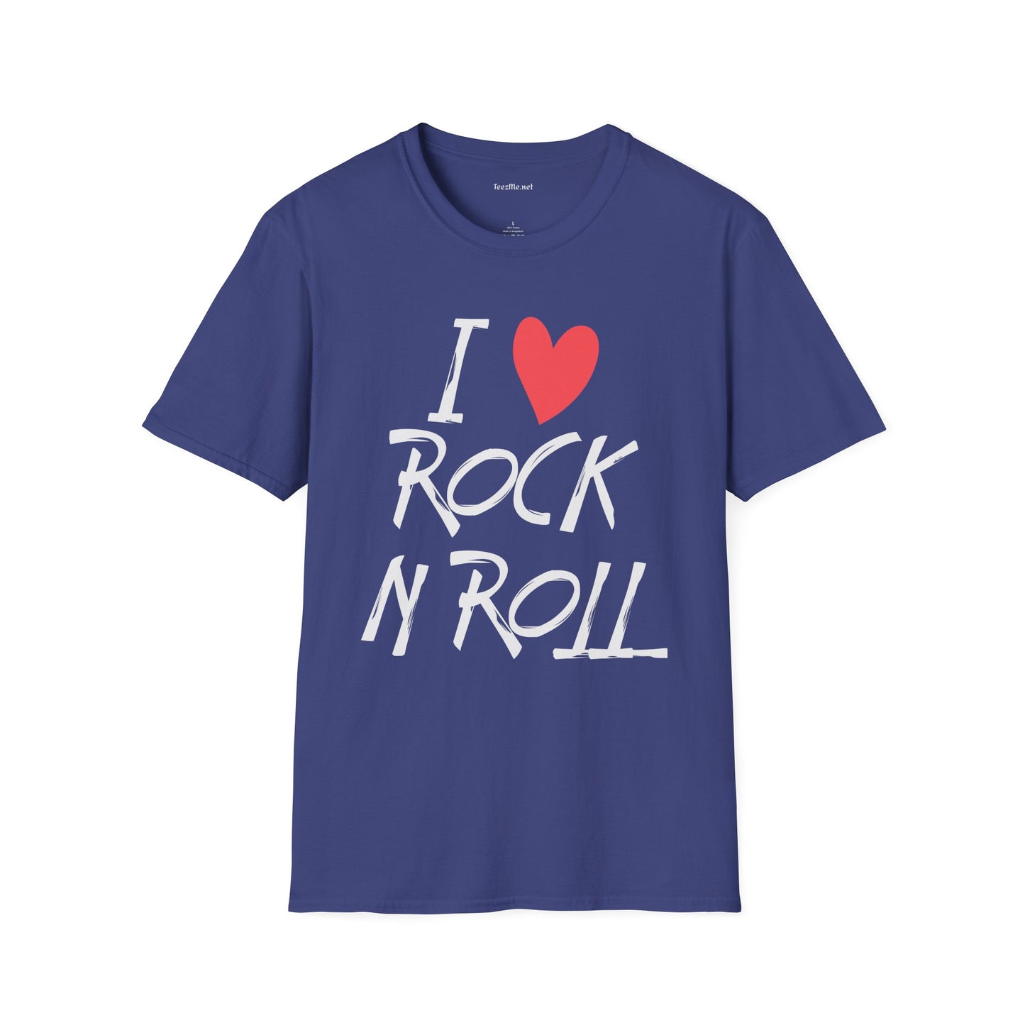 I Love Rock N Roll (heart) Unisex Softstyle T-Shirt 100% Cotton Graphic