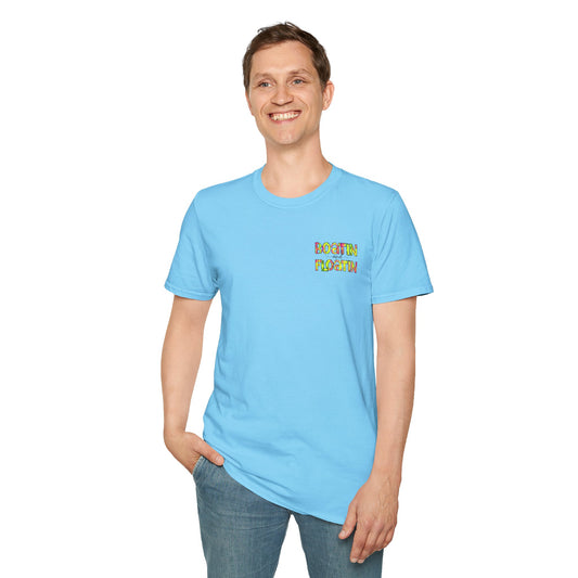 Boatin and Floatin (pocket size) - Unisex Softstyle T-Shirt 100% Cotton Graphic
