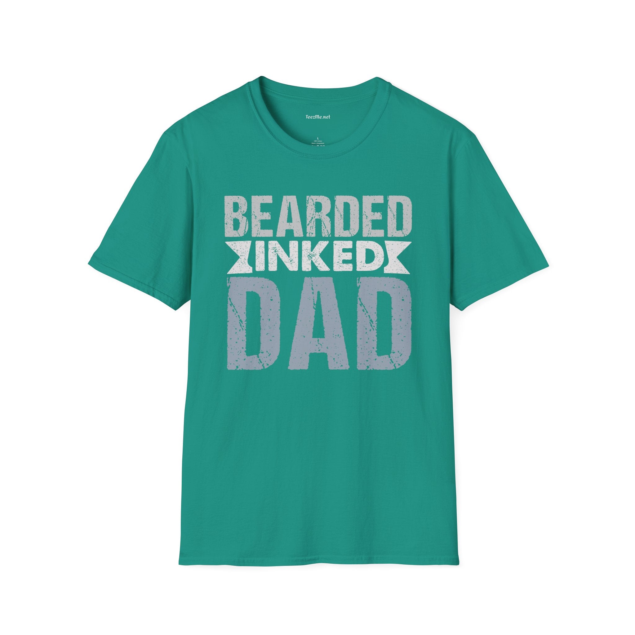 Bearded Inked Dad Unisex Style T-Shirt 100% Cotton Graphic