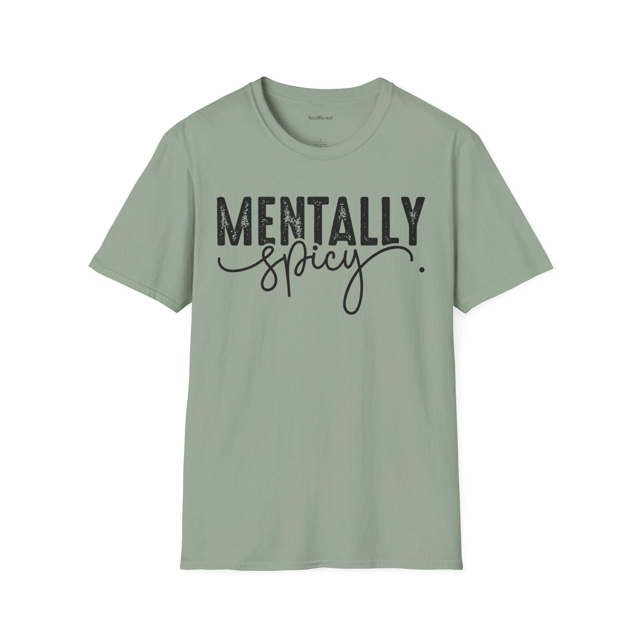 Mentally Spicy (black) Unisex Softstyle T-Shirt 100% Cotton Graphic