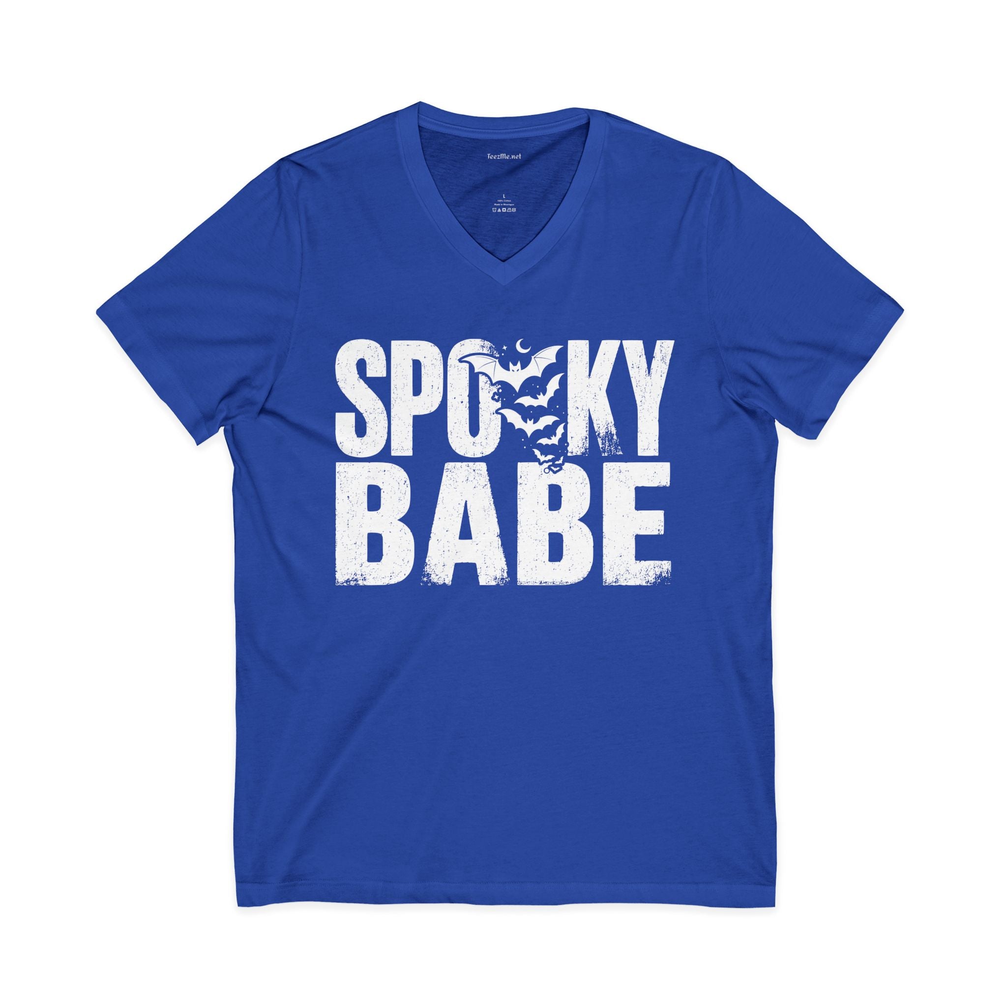 Spooky Babe V-Neck Tee — Halloween Graphic T-Shirt for Women