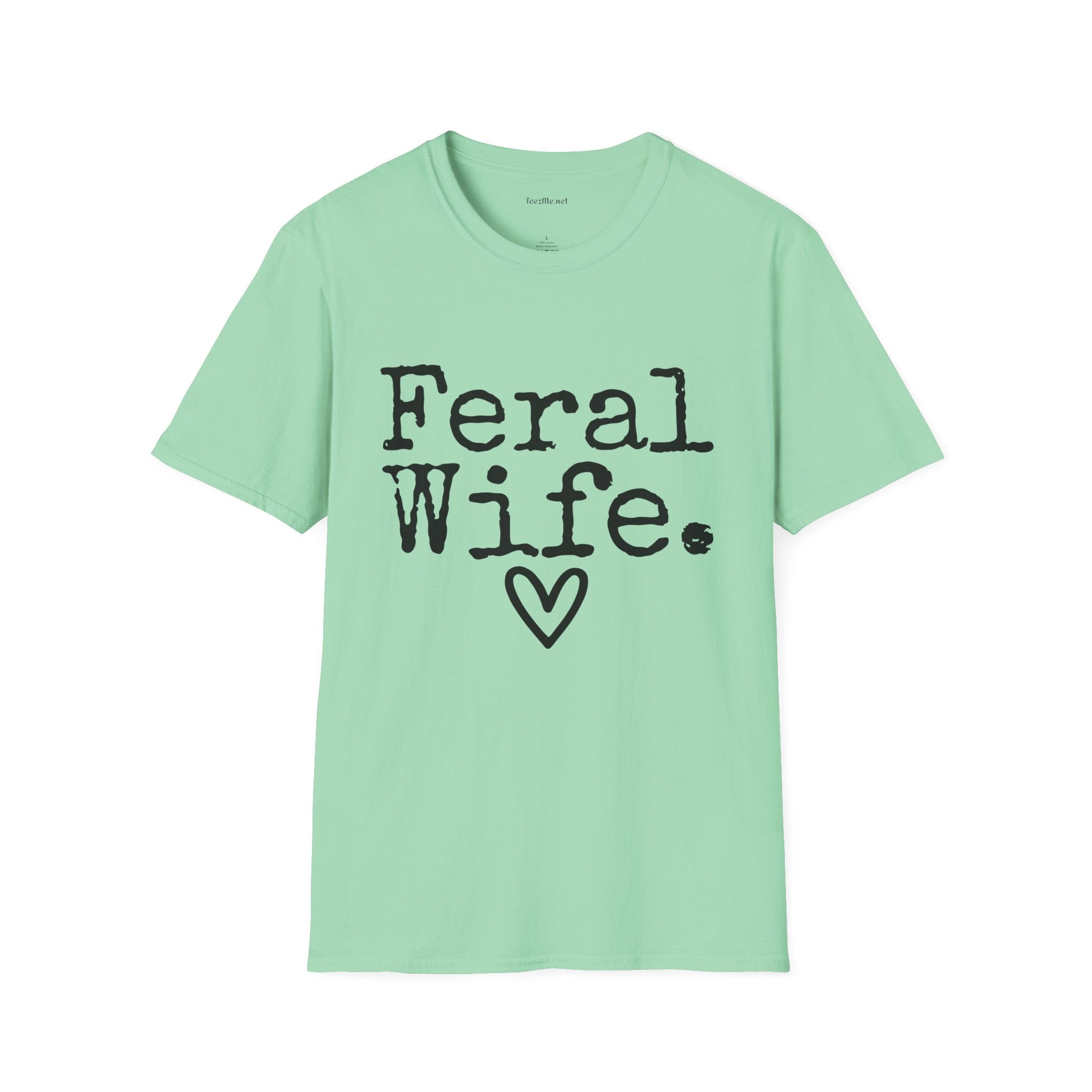 Feral Wife (black) Unisex Softstyle T-Shirt 100% Cotton Graphic