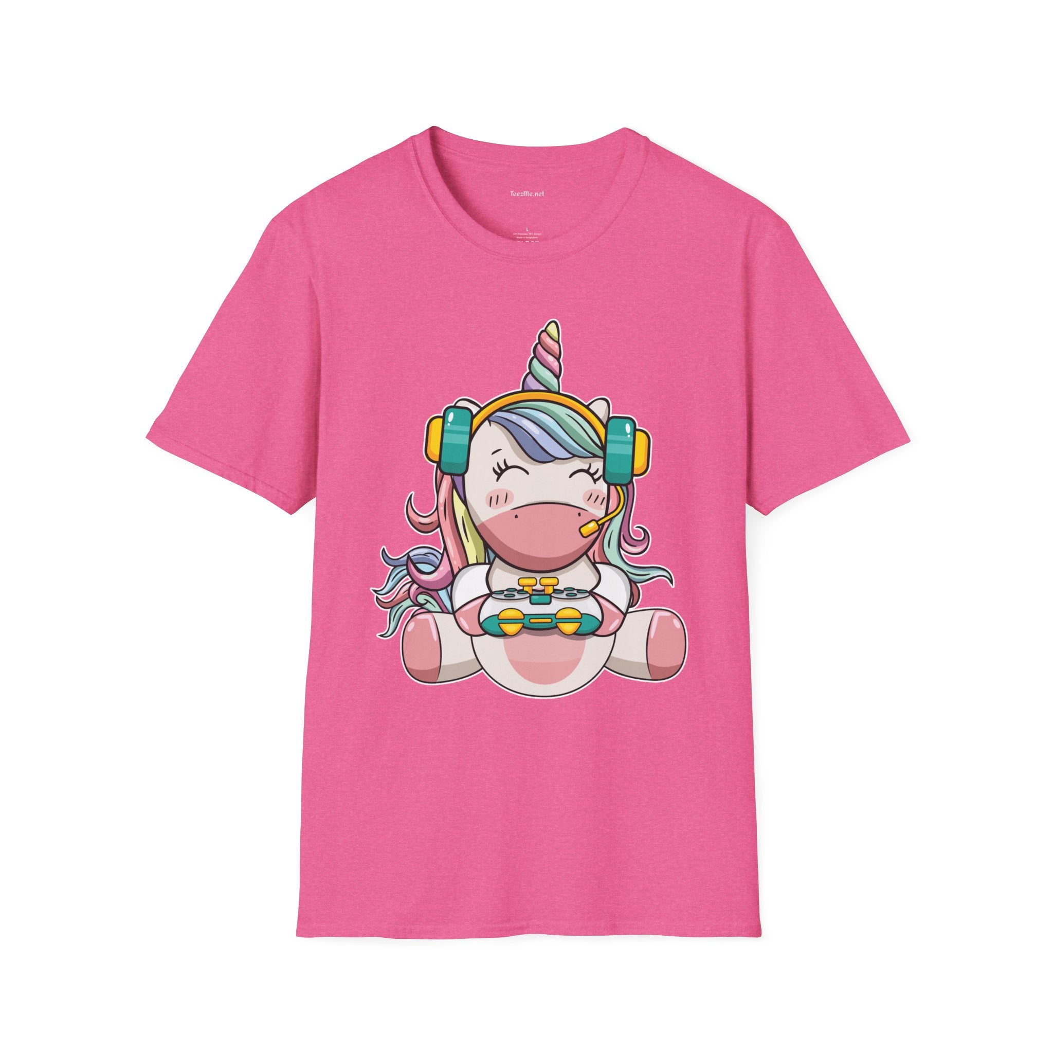 Unicorn Gamer Unisex Softstyle T-Shirt 100% Cotton Graphic