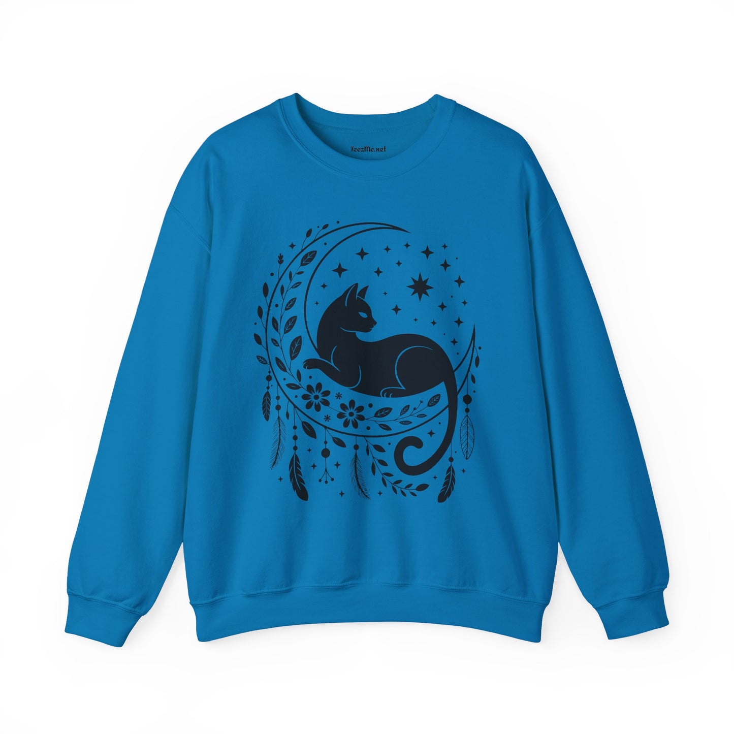Black Cat Moon Silhouette Unisex Heavy Blend™ Crewneck Sweatshirt Graphic