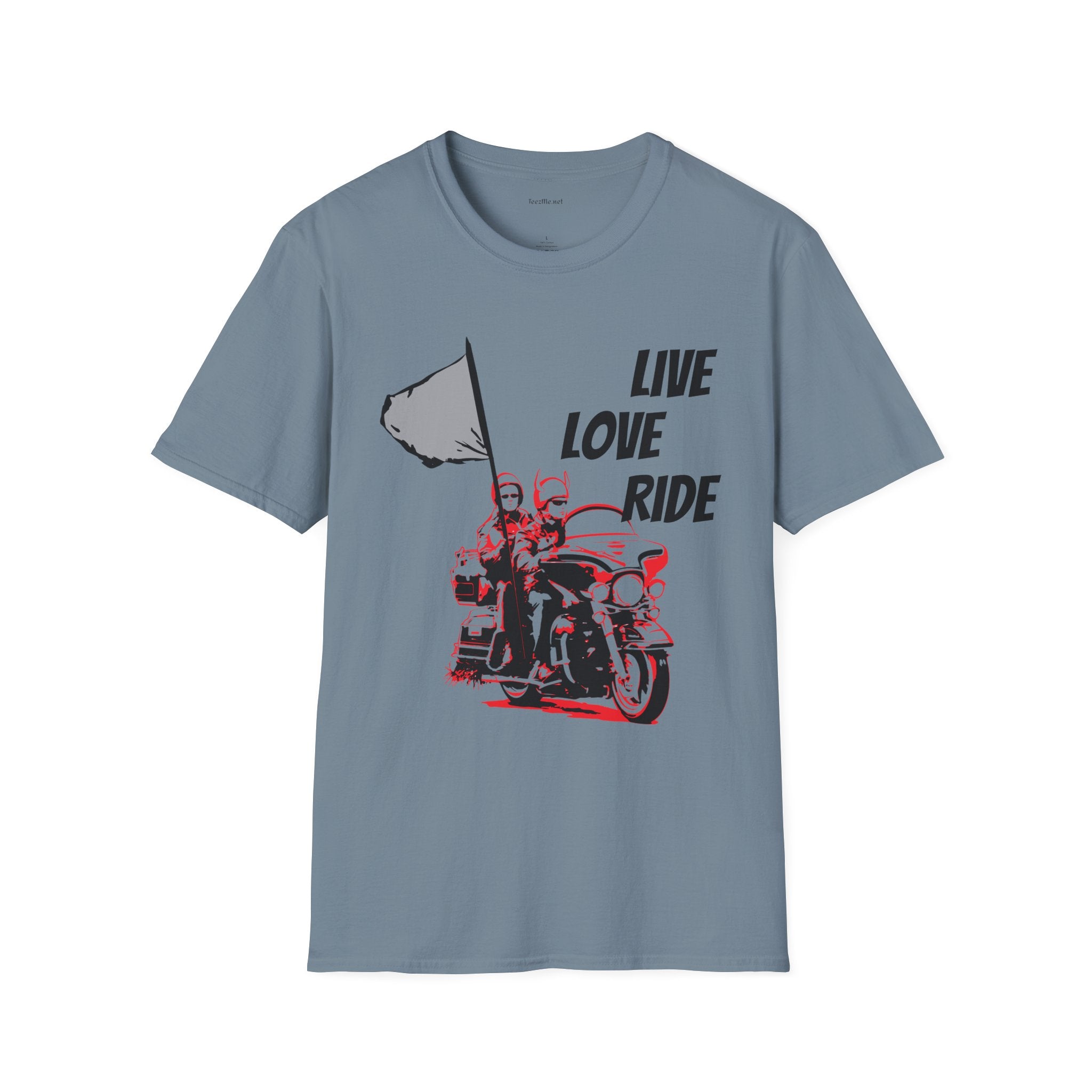 Live Love Ride - Unisex Softstyle T-Shirt 100% Cotton Graphic Motorcycle Harley
