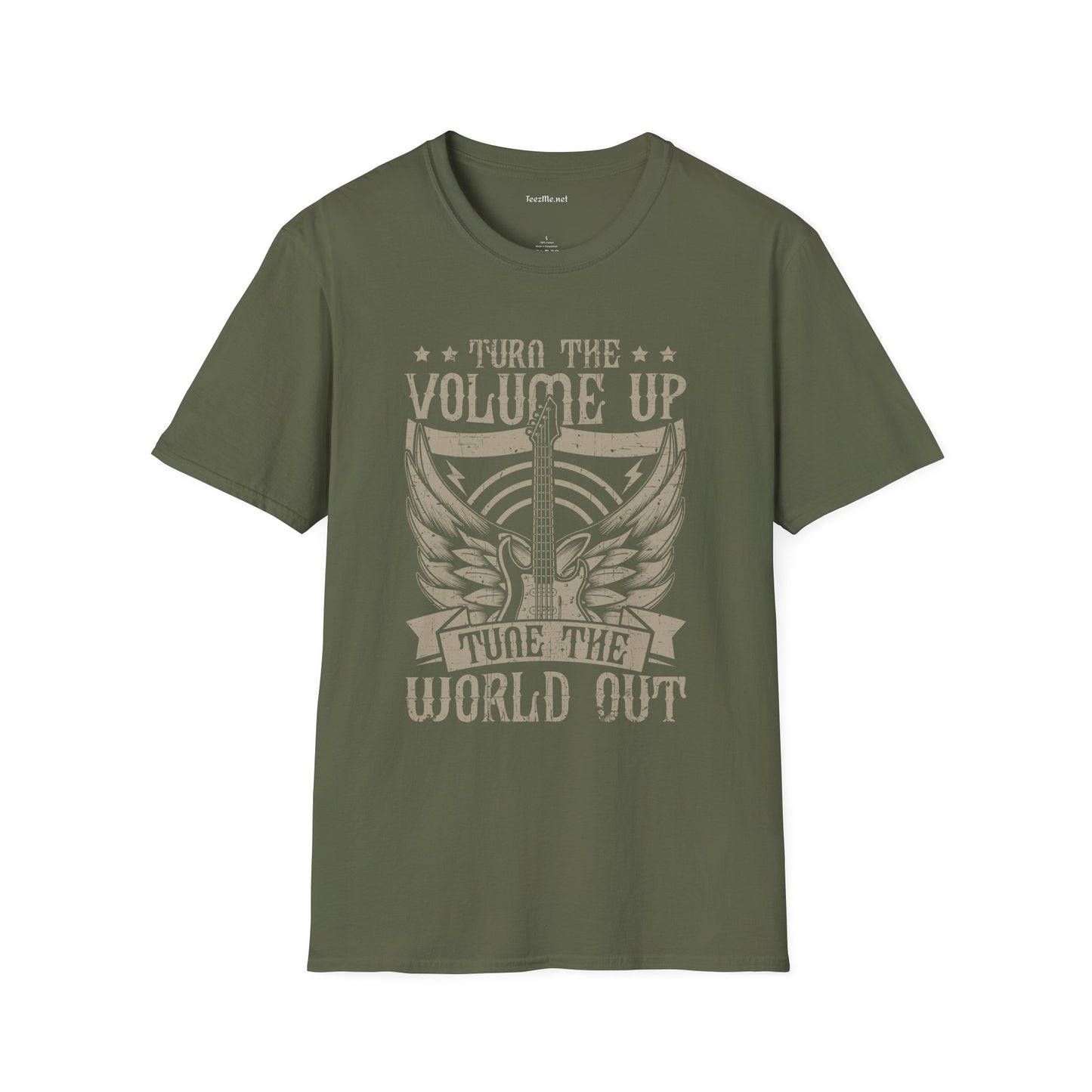 Turn the Volume Up Unisex SoftStyle T-Shirt 100% Cotton Graphic Music