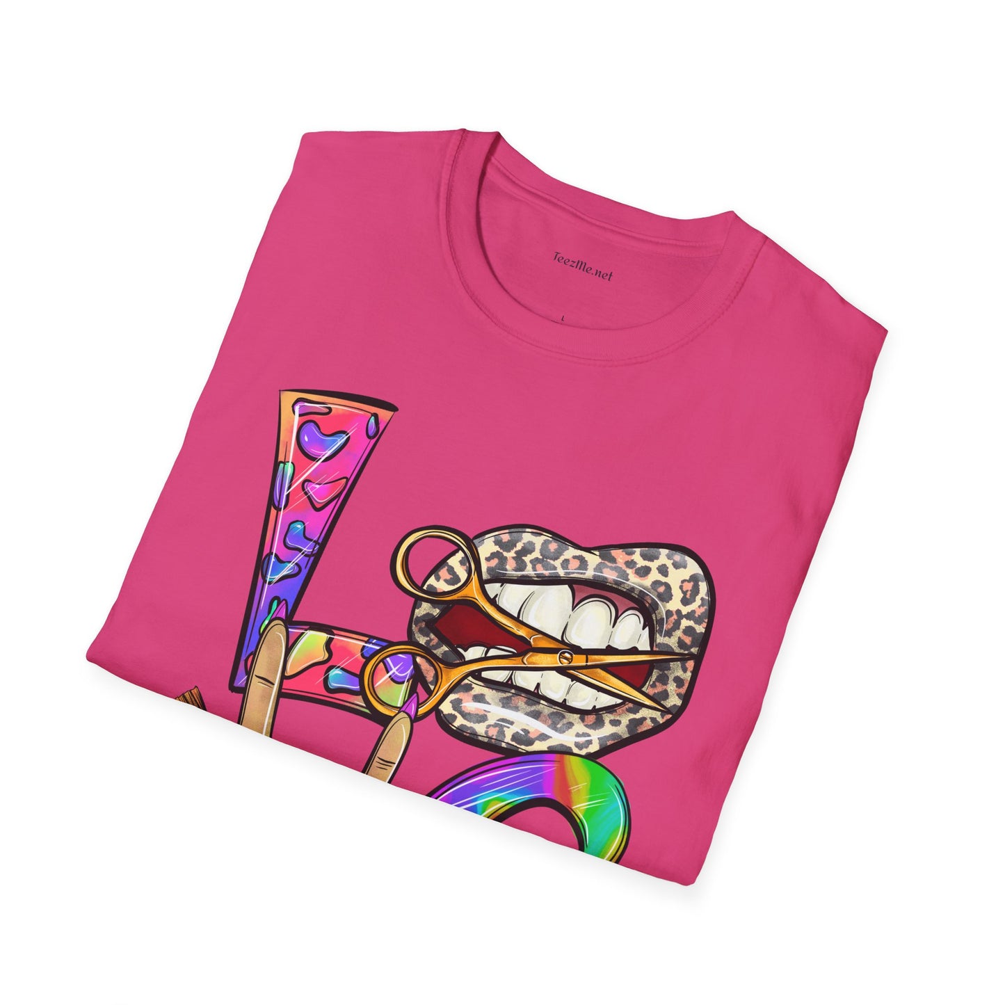 Hairstylist Love Unisex Softstyle T-Shirt 100% Cotton Graphic