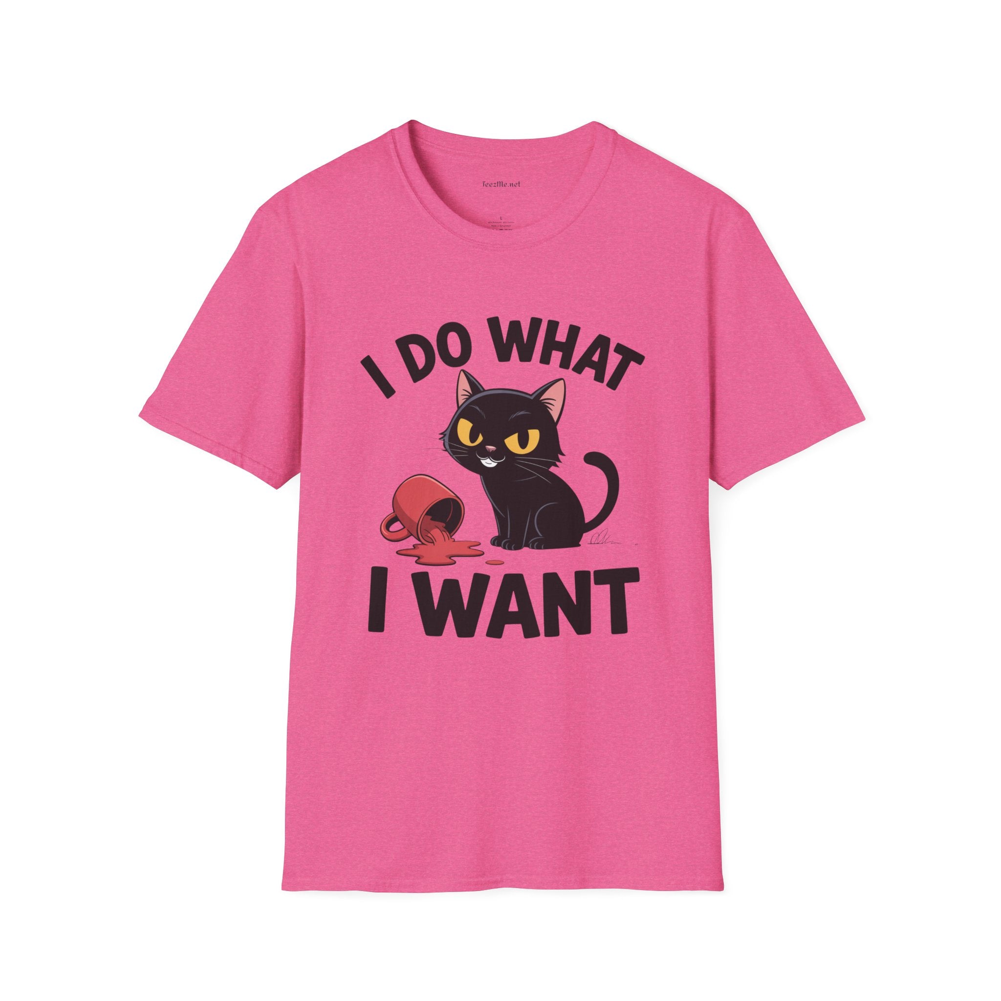 I Do What I Want (with Cat)  Unisex Softstyle T-Shirt 100% Cotton Graphic