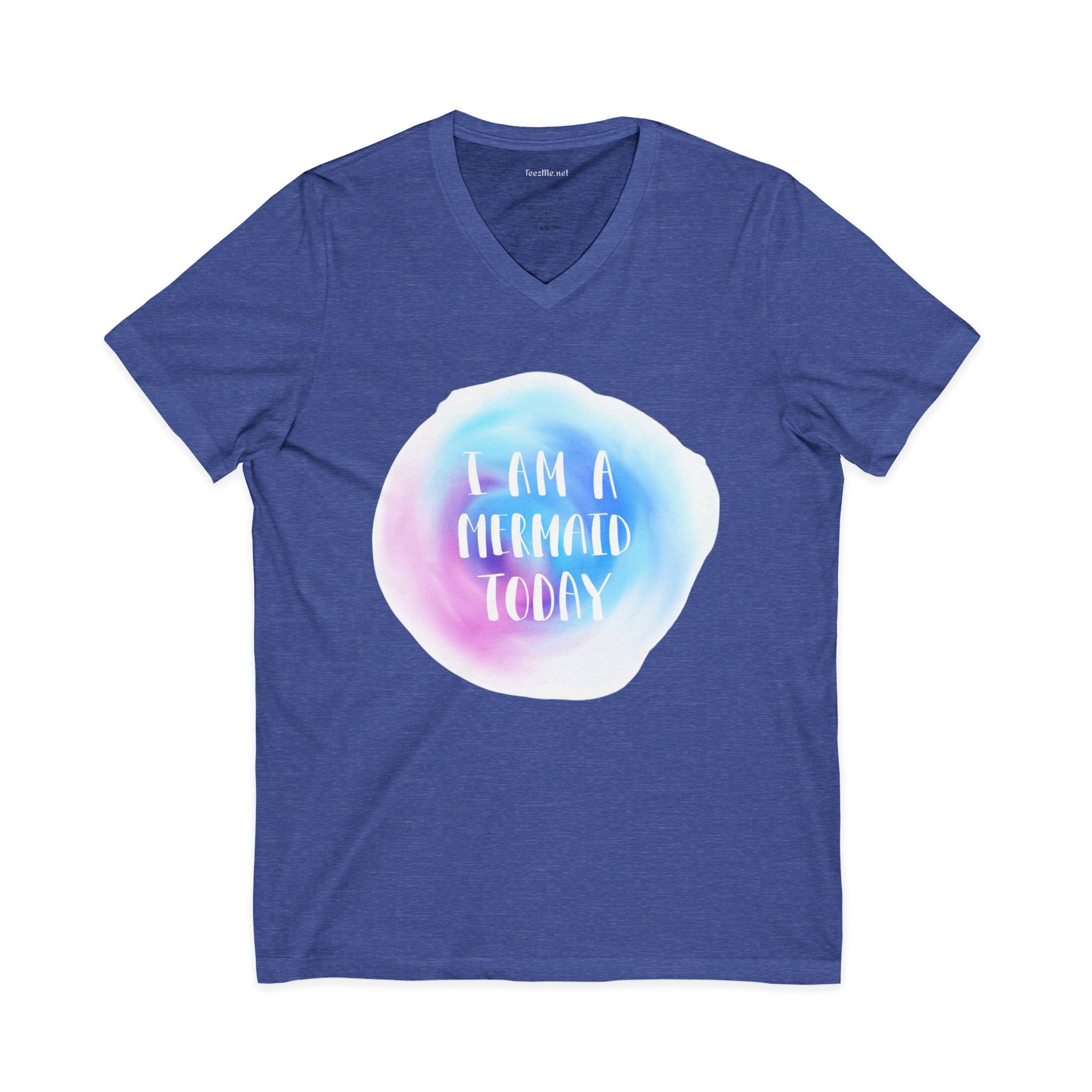 I am a mermaid today - Unisex Jersey Short Sleeve V-Neck Tee