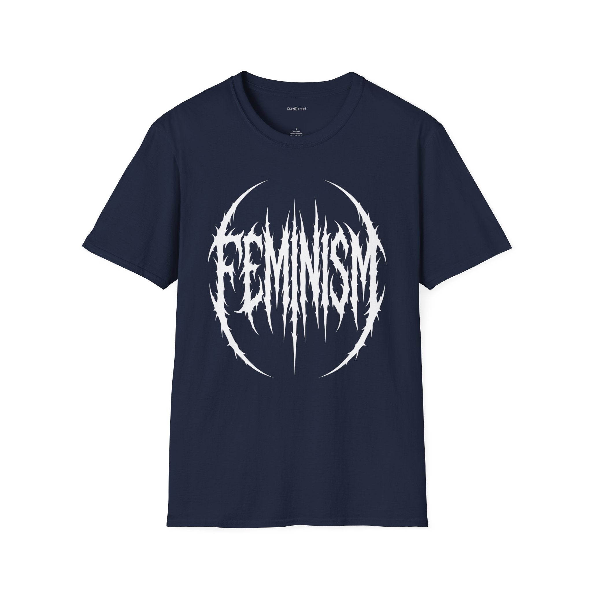 Feminism Black Metal Logo T-Shirt — Gothic Feminist Statement Tee