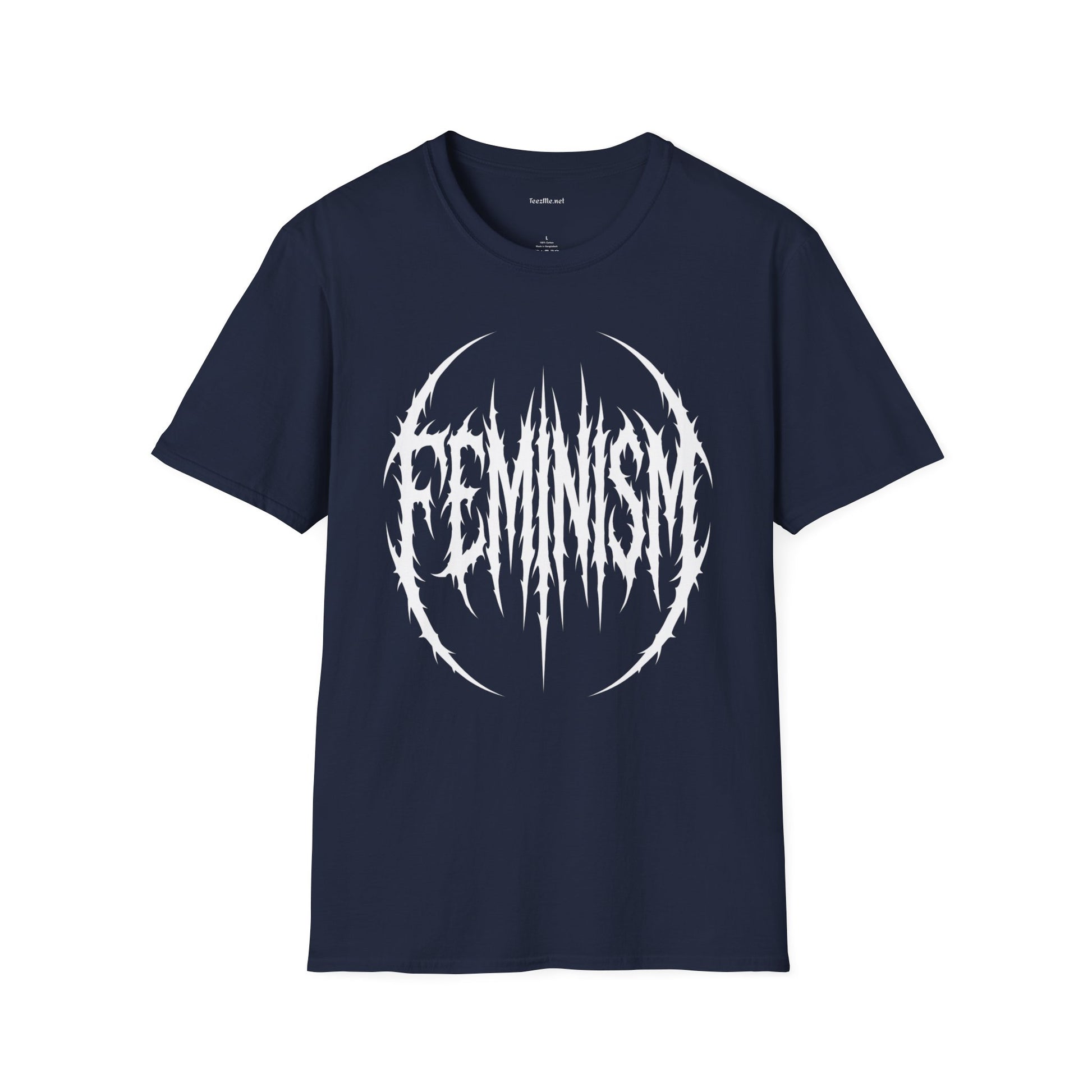 Feminism Black Metal Logo T-Shirt — Gothic Feminist Statement Tee