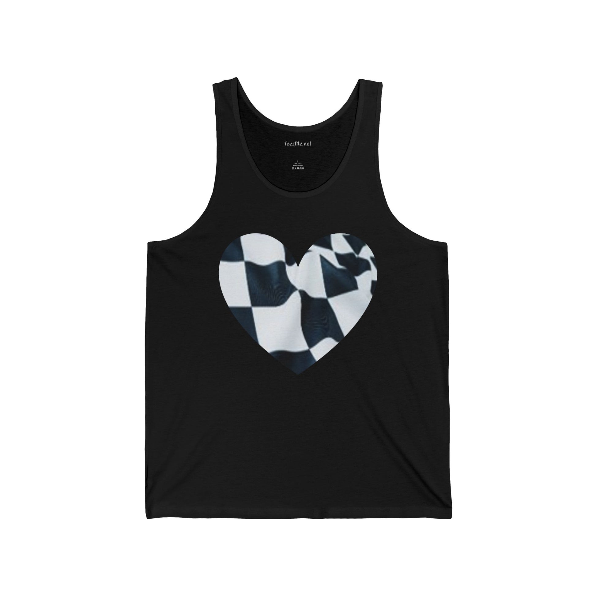 Race Flag Heart - Unisex Jersey Tank