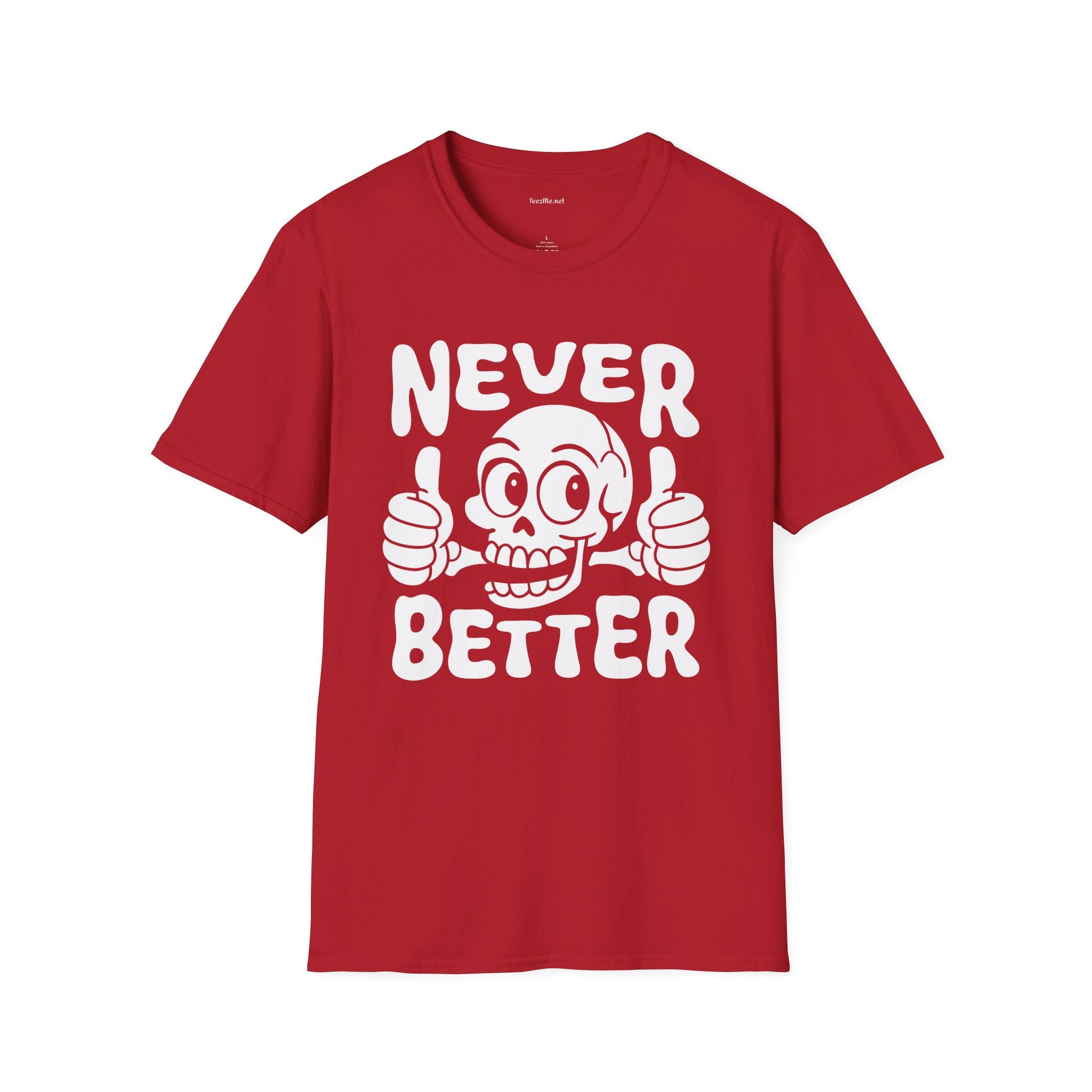 Never Better Skull Tee — Retro Thumbs-Up Graphic T-Shirt
