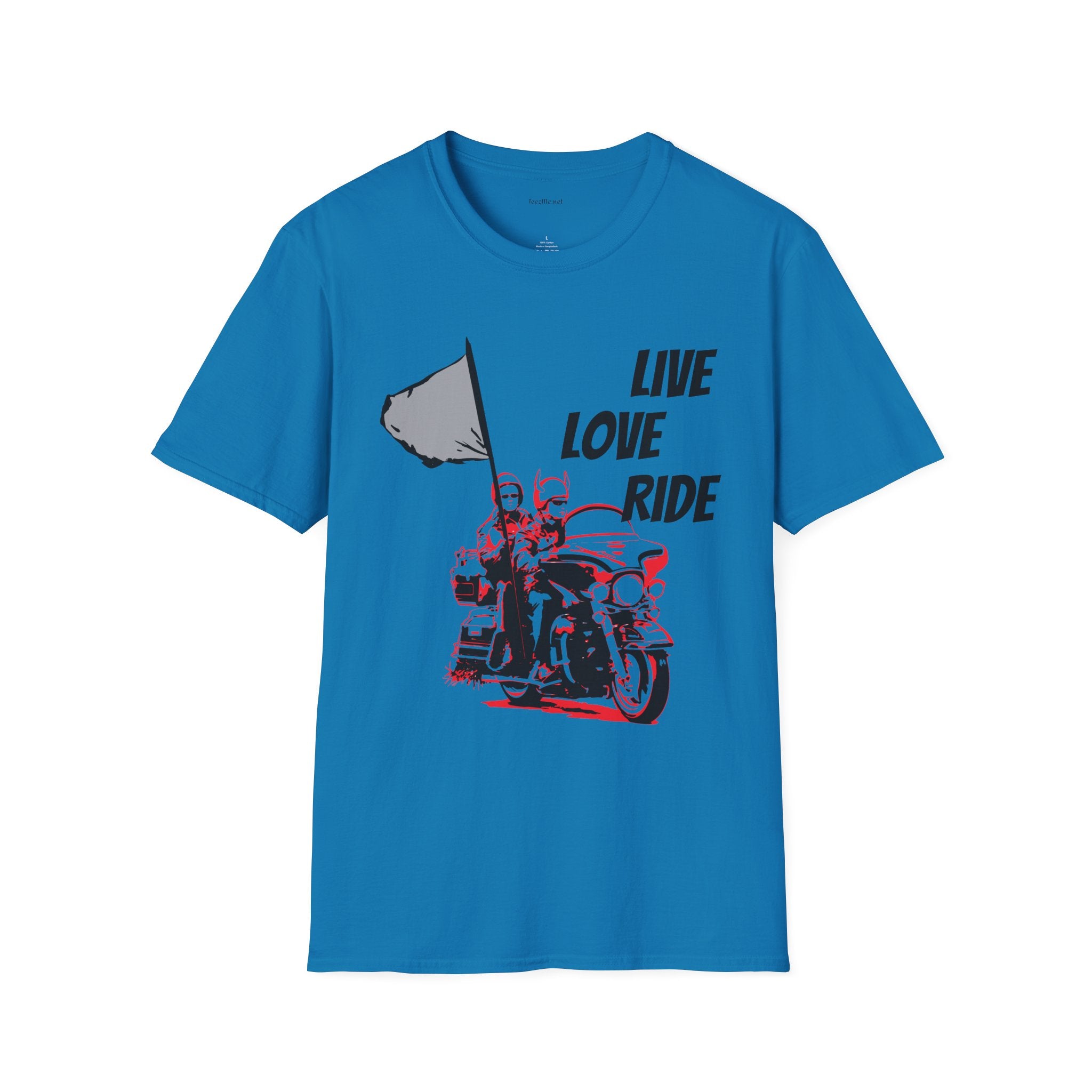 Live Love Ride - Unisex Softstyle T-Shirt 100% Cotton Graphic Motorcycle Harley