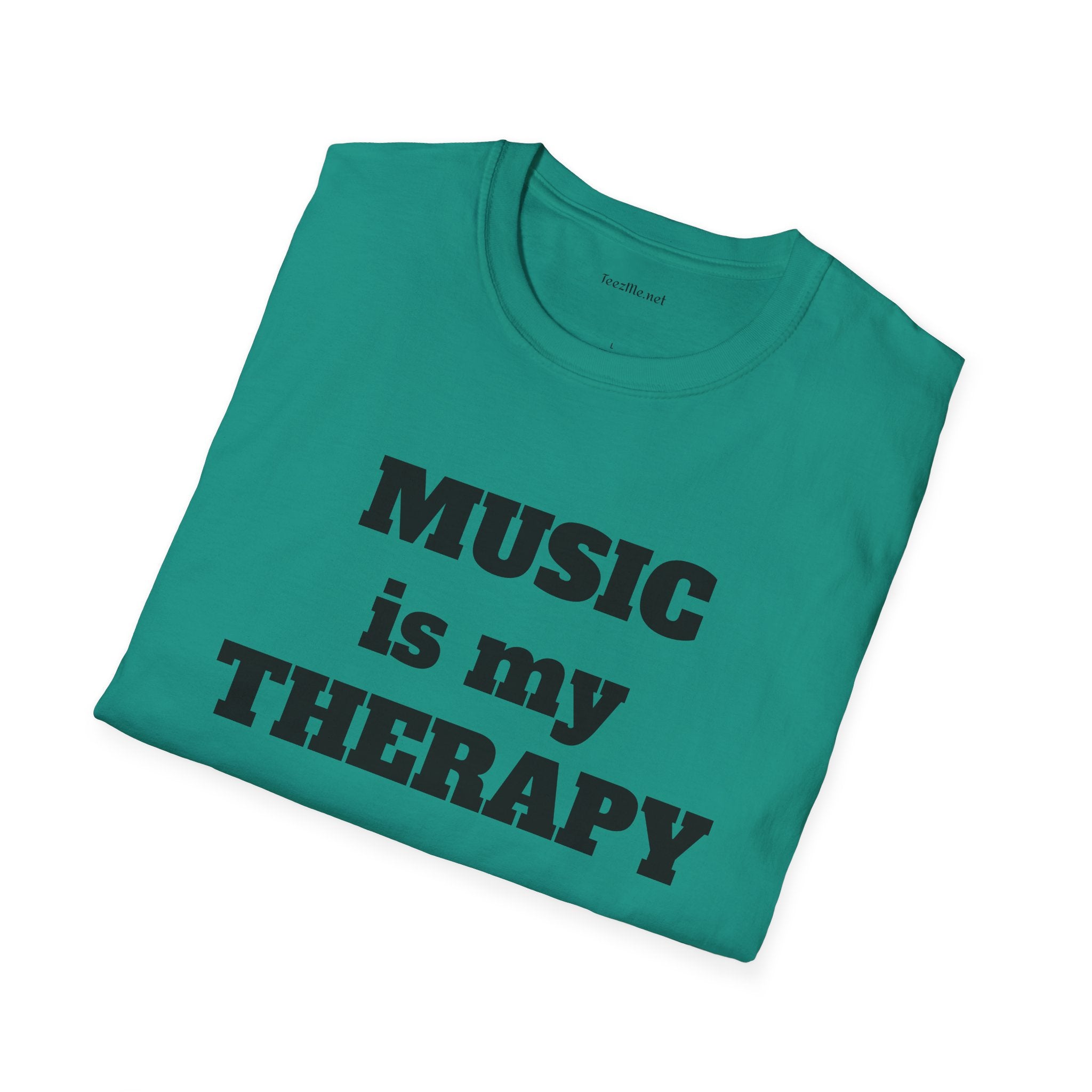 Music is my Therapy Unisex Softstyle T-Shirt 100% Cotton Graphic