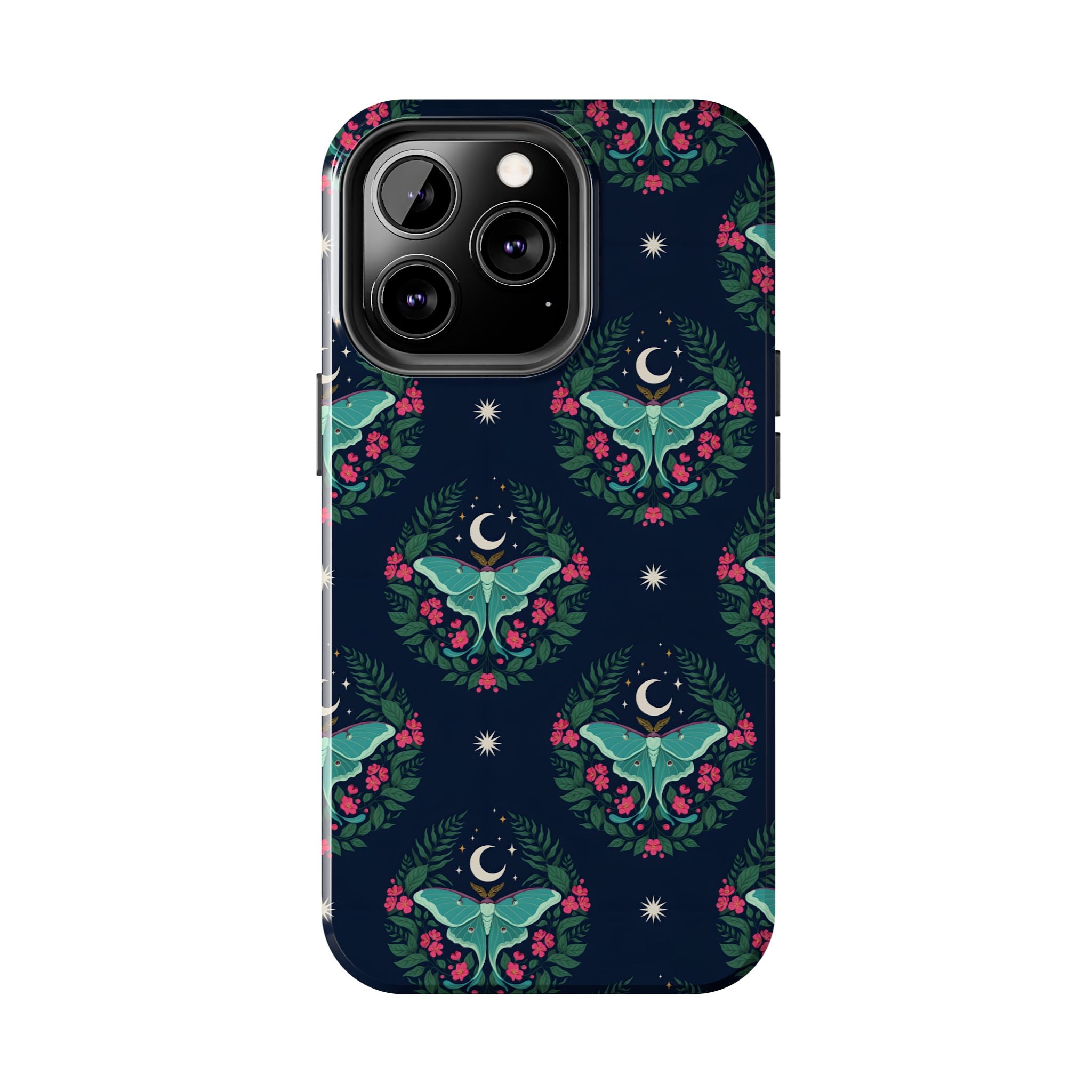 Moon Moth Tough Phone Case — Botanical Nightscape Protective Cover