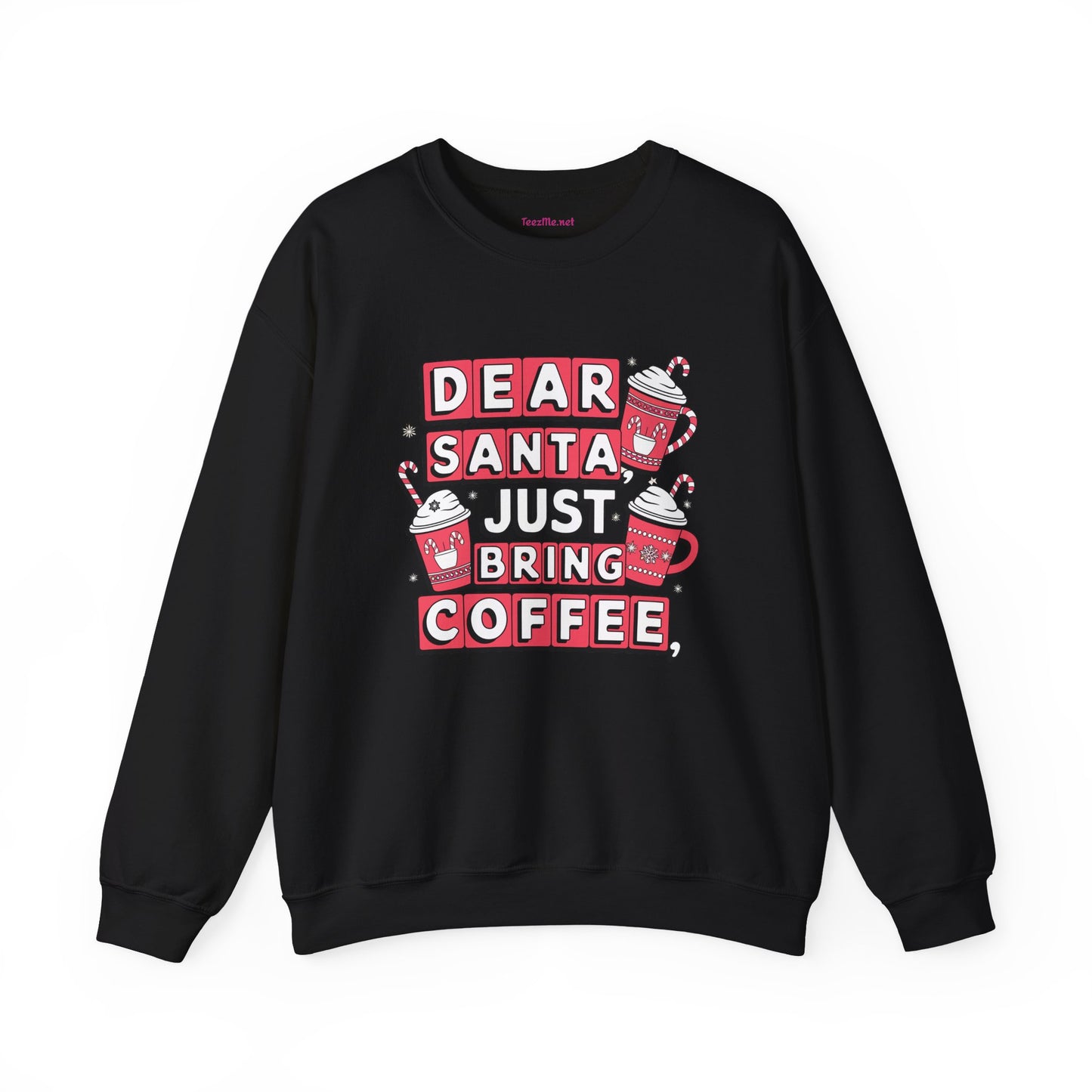 Dear Santa, Just Bring Coffee Unisex Heavy Blend™ Crewneck Sweatshirt