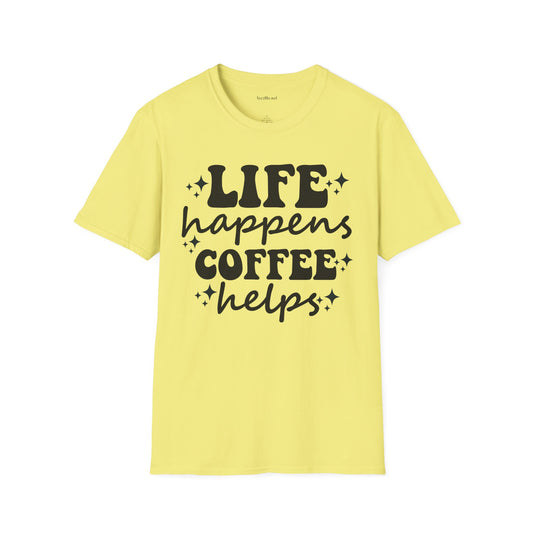 Life Happens Coffee Helps 01 Unisex Softstyle T-Shirt 100% Cotton