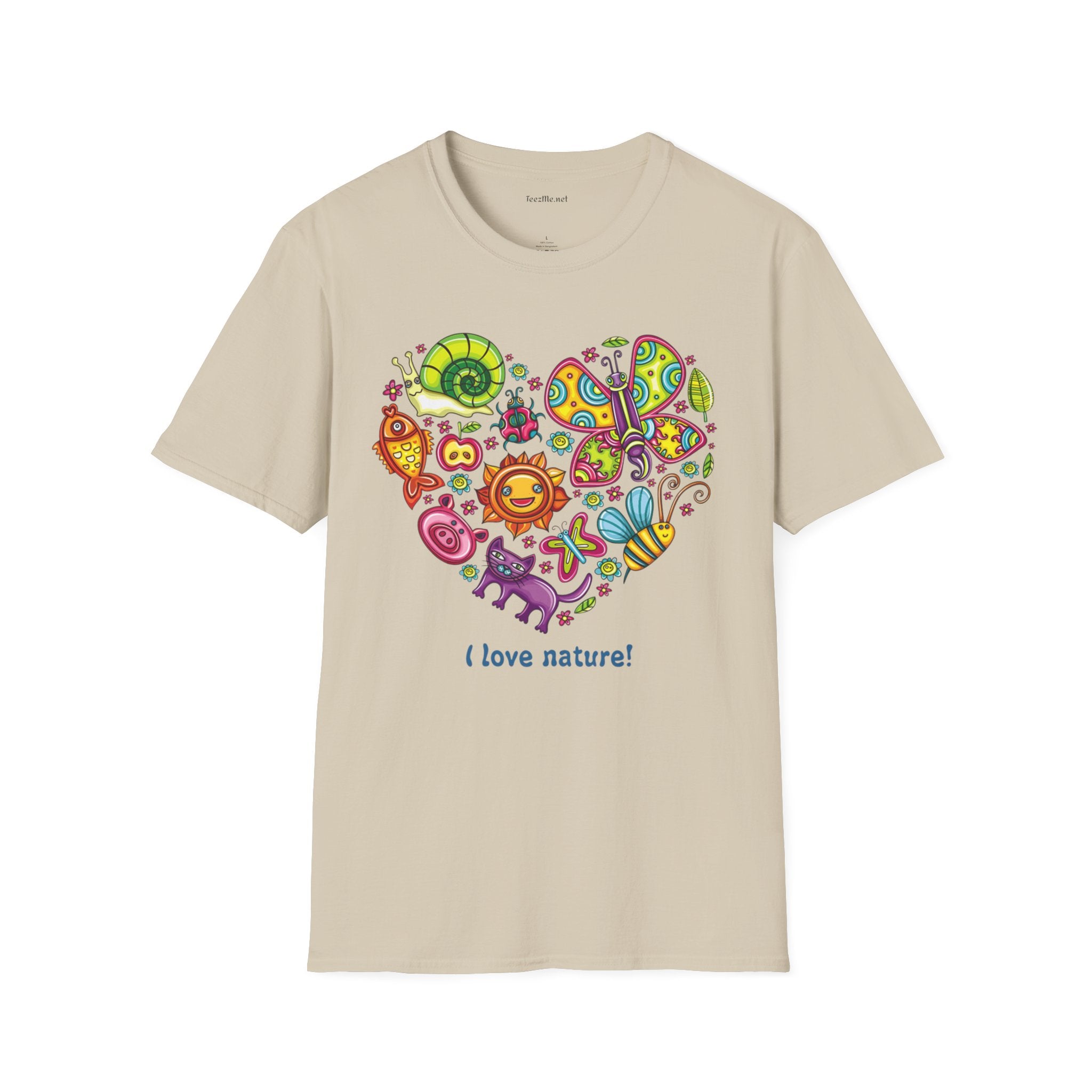 I love nature Unisex SoftStyle T-Shirt 100% Cotton Graphic