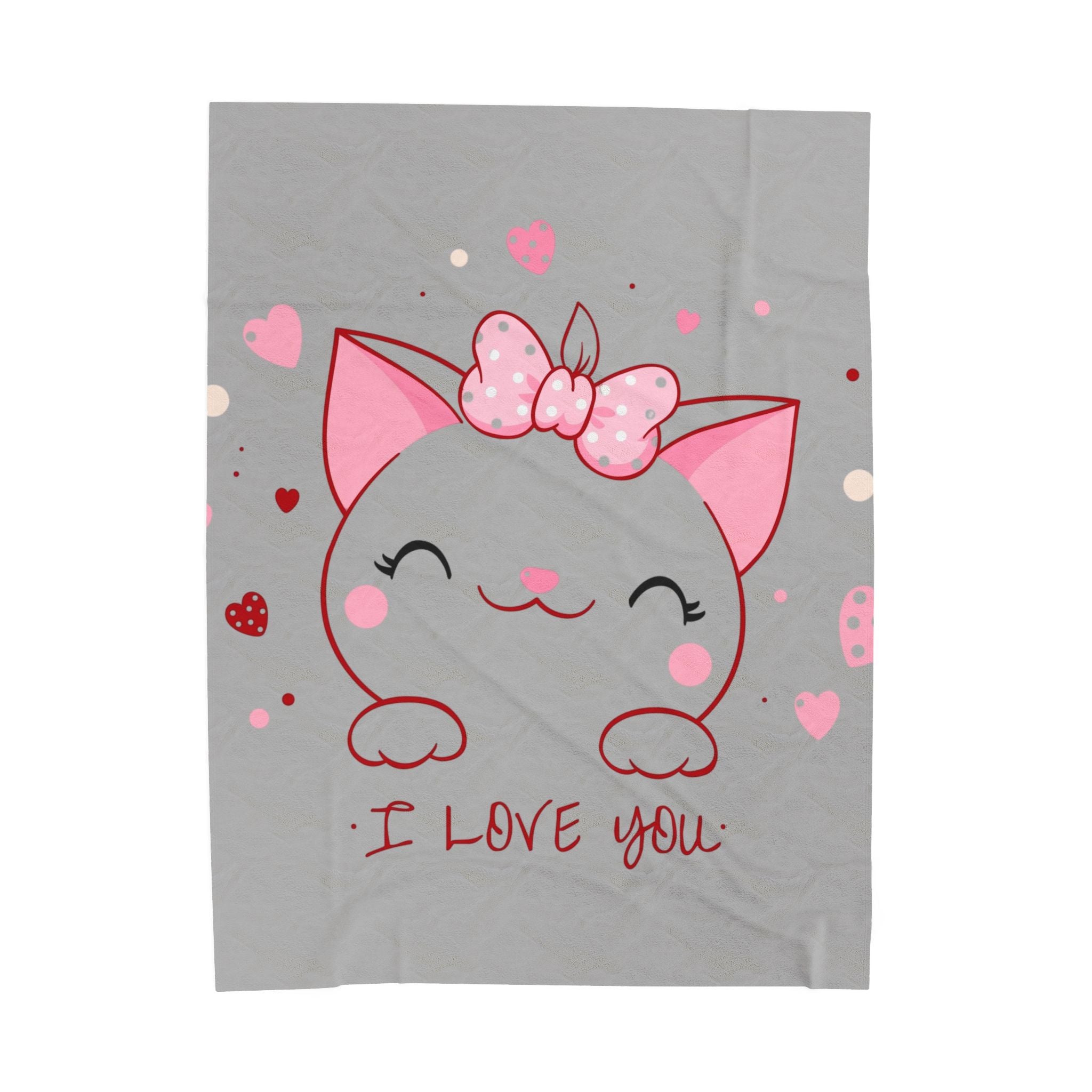 Kitty Love Velveteen Plush Blanket