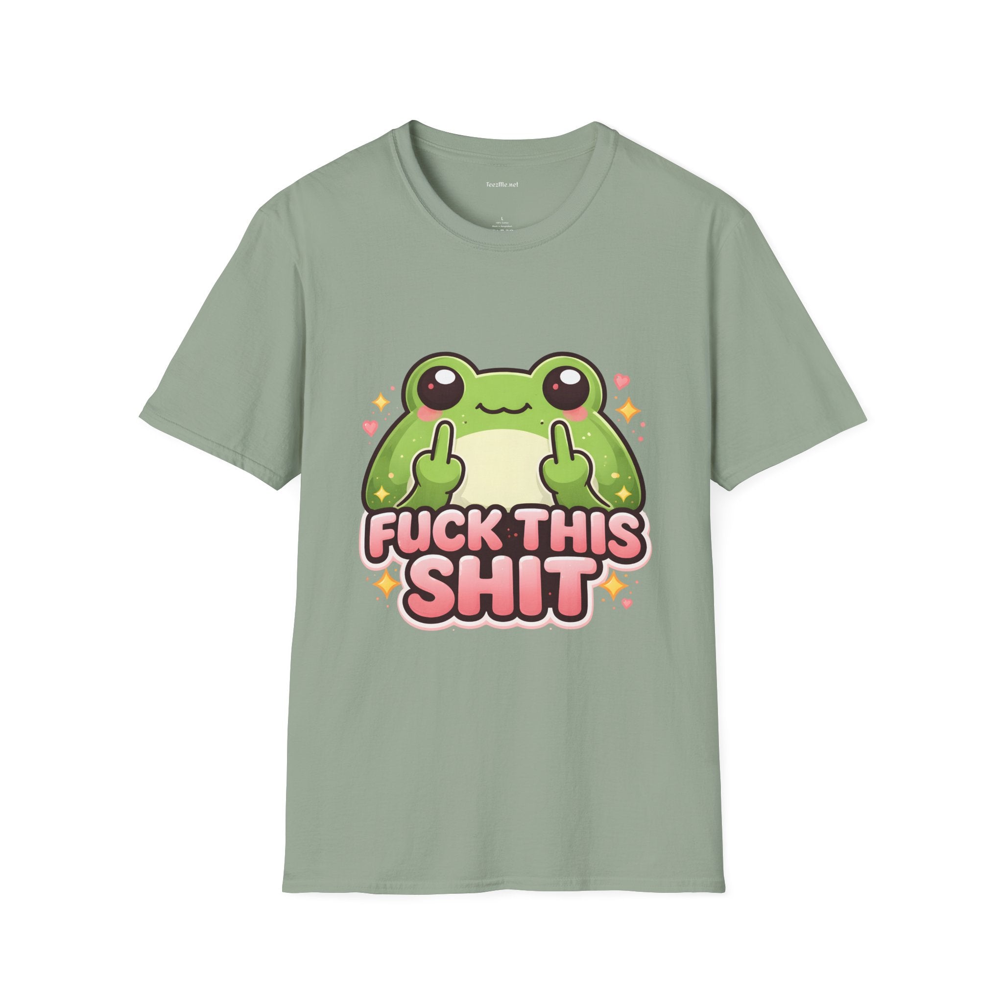 Cute Frog Middle Finger T-Shirt — “Fuck This Shit” Graphic Tee