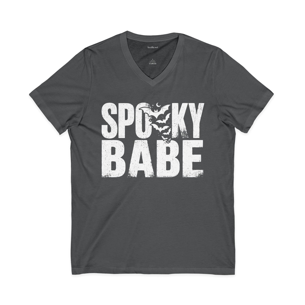 Spooky Babe V-Neck Tee — Halloween Graphic T-Shirt for Women