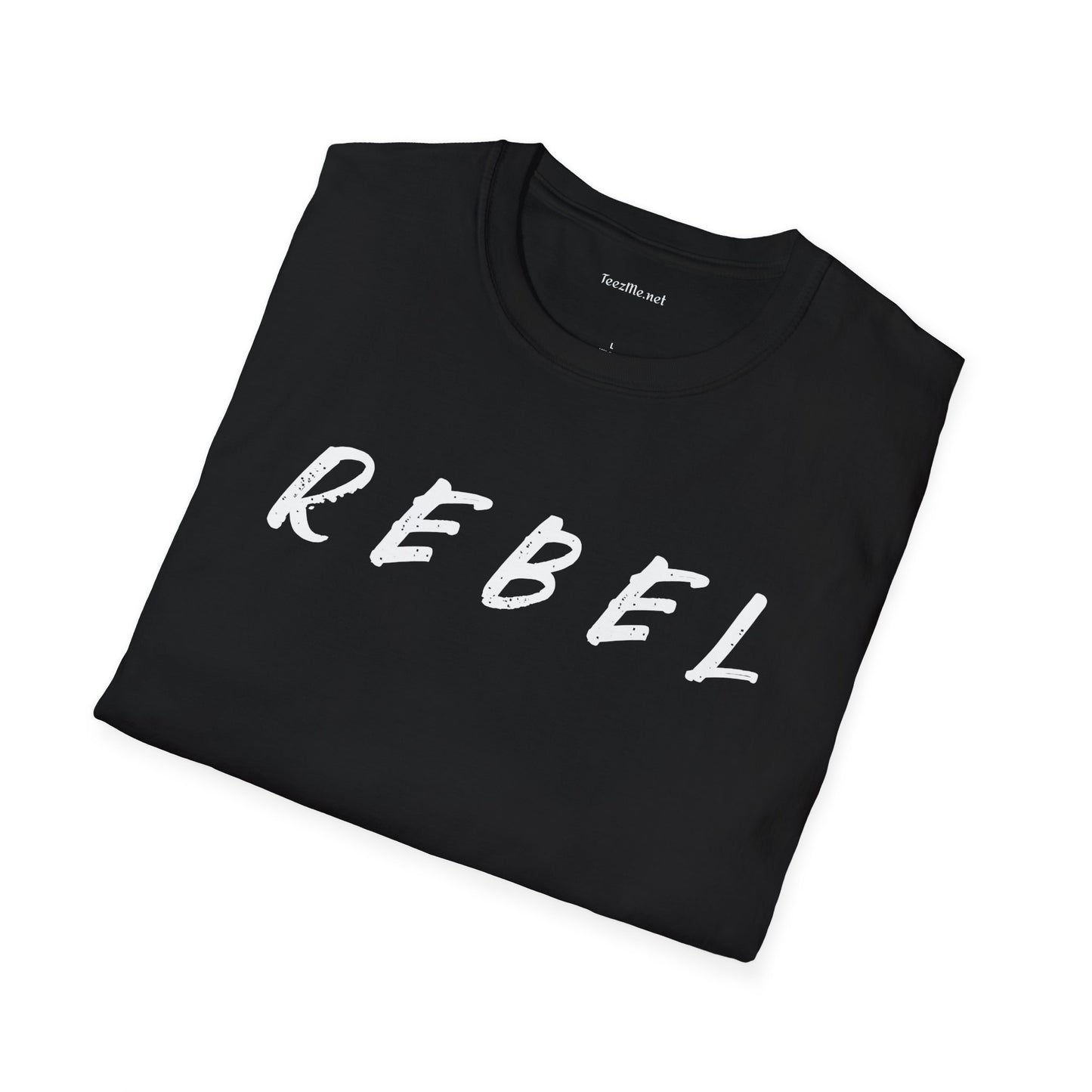REBEL (white text) Unisex Softstyle T-Shirt 100% Cotton Graphic
