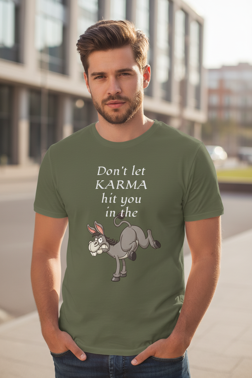 Don't let KARMA hit you in the ***  - Unisex Softstyle T-Shirt 100% Cotton Graphic