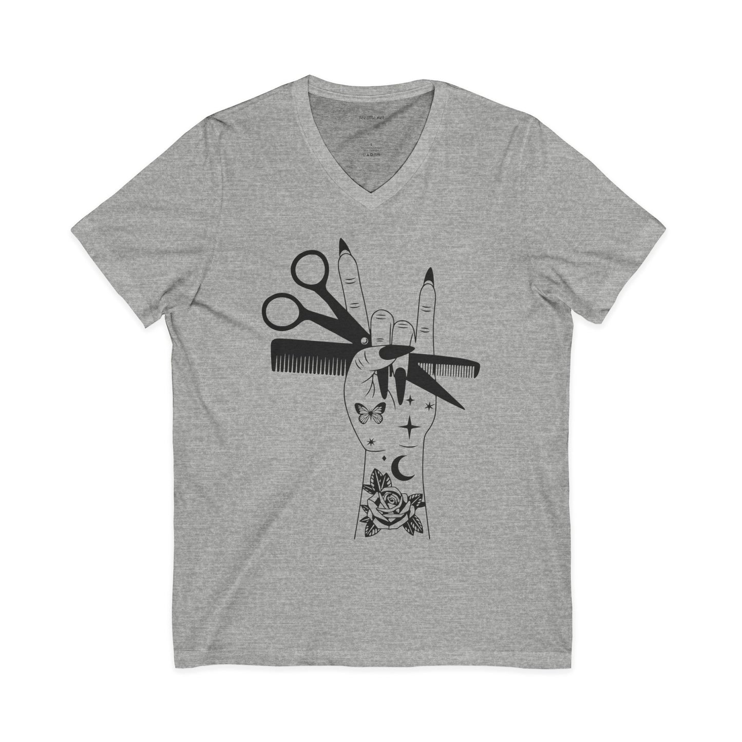 Hairsylist Boho Unisex Jersey Short Sleeve V-Neck Tee