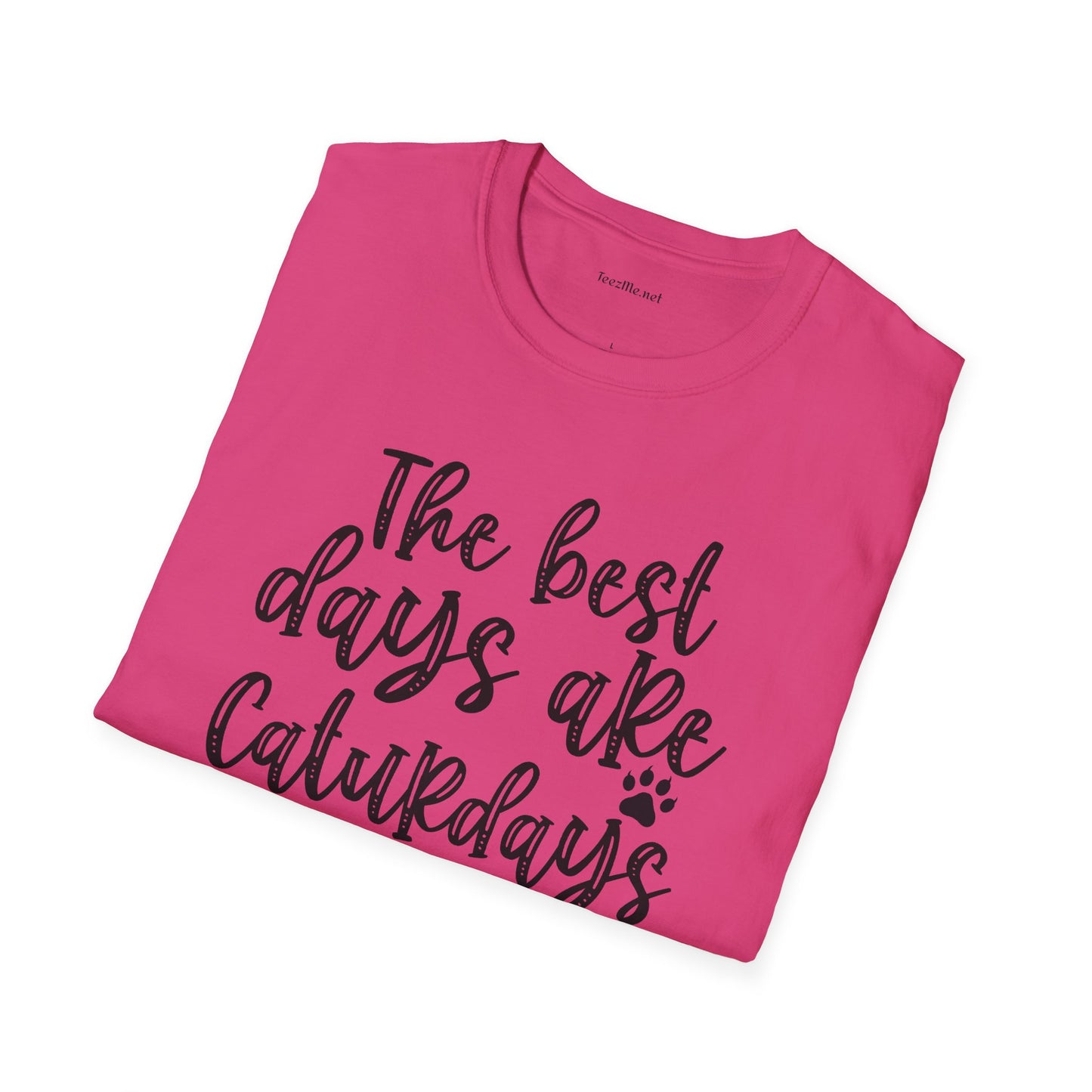 The best days are Caturdays Unisex SoftStyle T-Shirt 100% Cotton Graphic