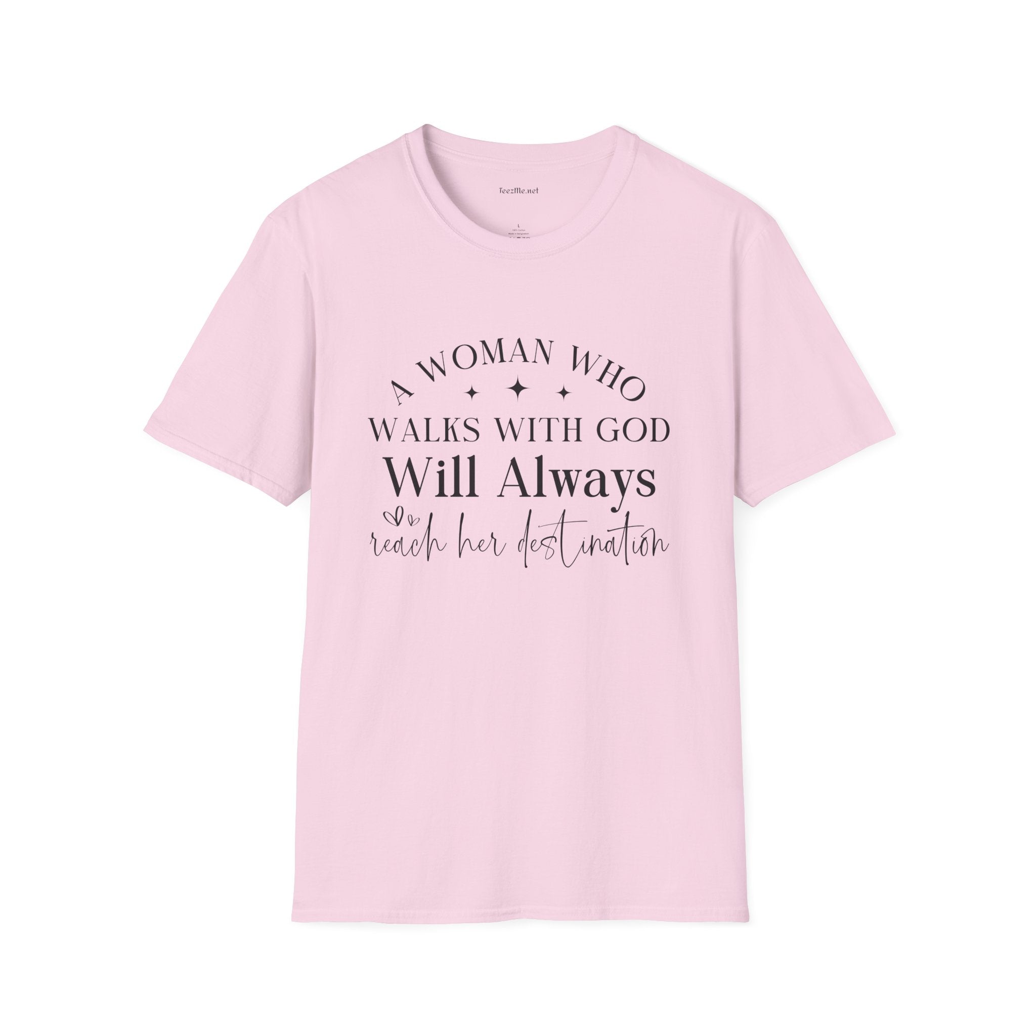 A woman who walks with God - Unisex Softstyle T-Shirt 100% Cotton Graphic
