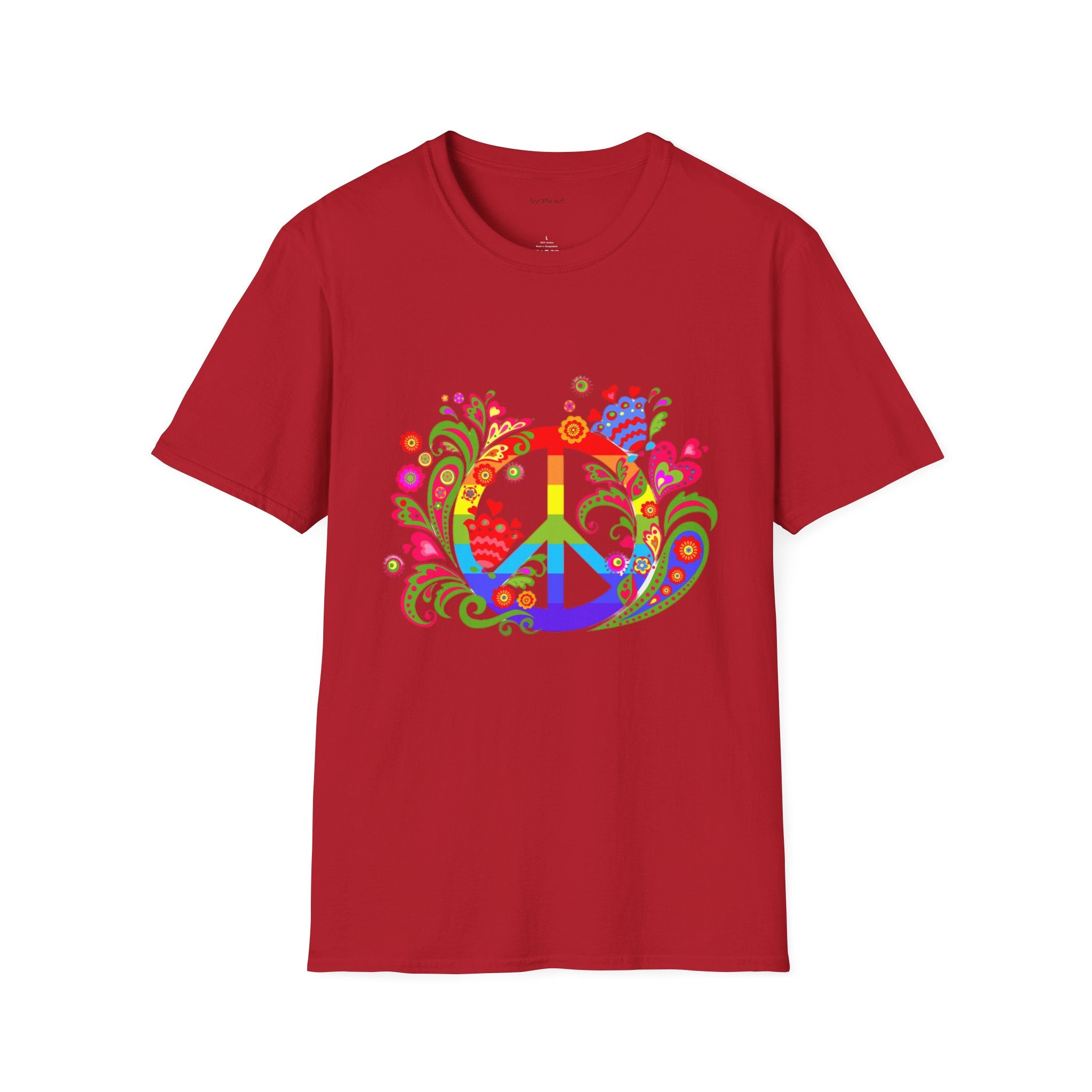 Peace sign illustration - Unisex Softstyle T-Shirt 100% Cotton Graphic