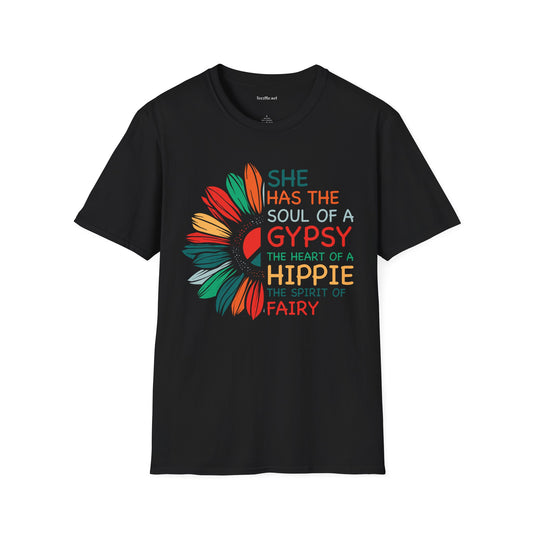 She has the Soul of a Gypsy Unisex Softstyle T-Shirt 100% Cotton Graphic