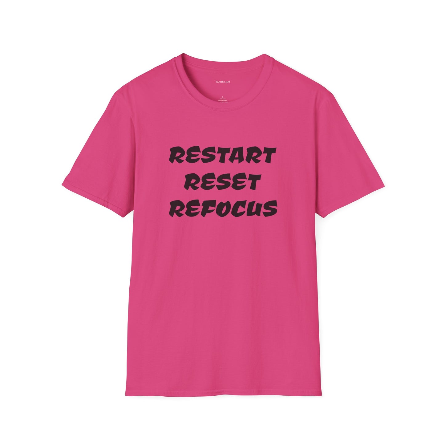 RESTART RESET REFOCUS - Unisex Softstyle T-Shirt 100% Cotton Graphic