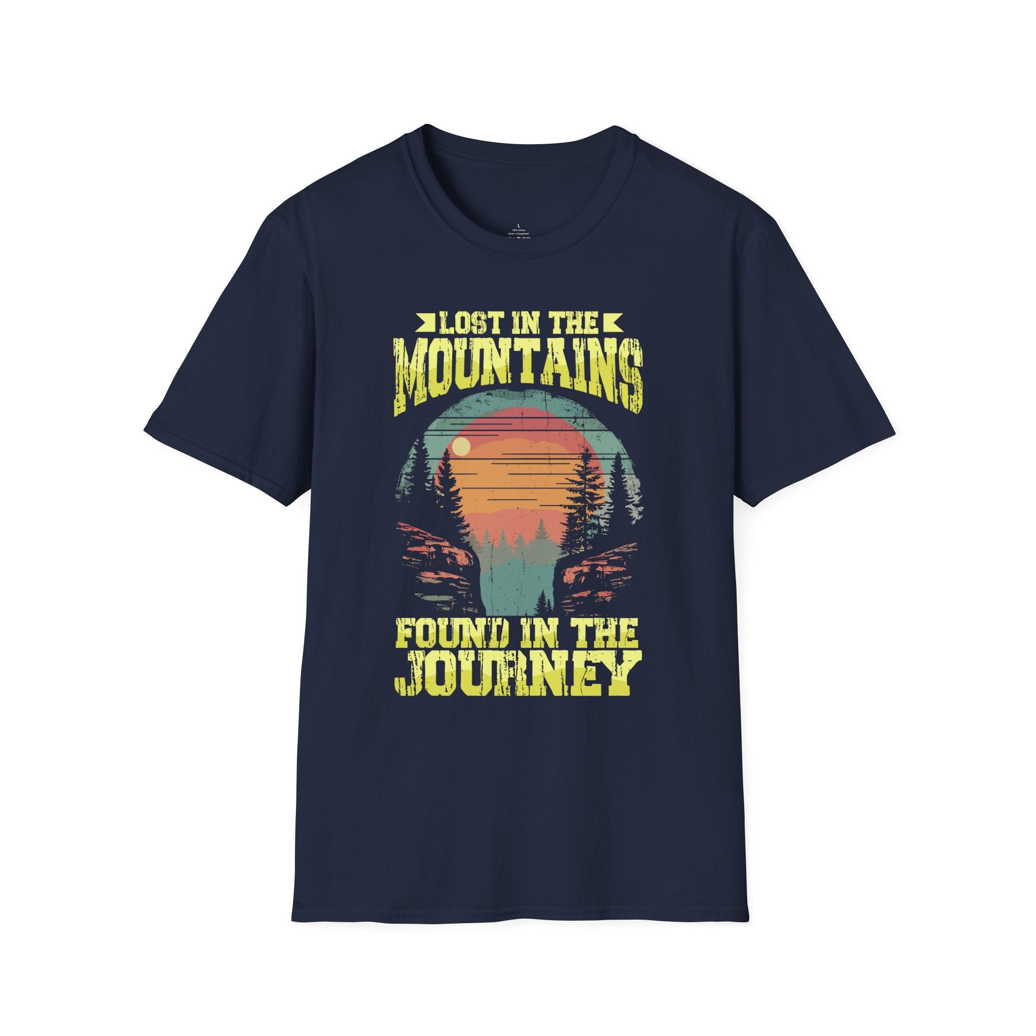 Lost in the Mountain - Unisex Softstyle T-Shirt 100% Cotton Graphic