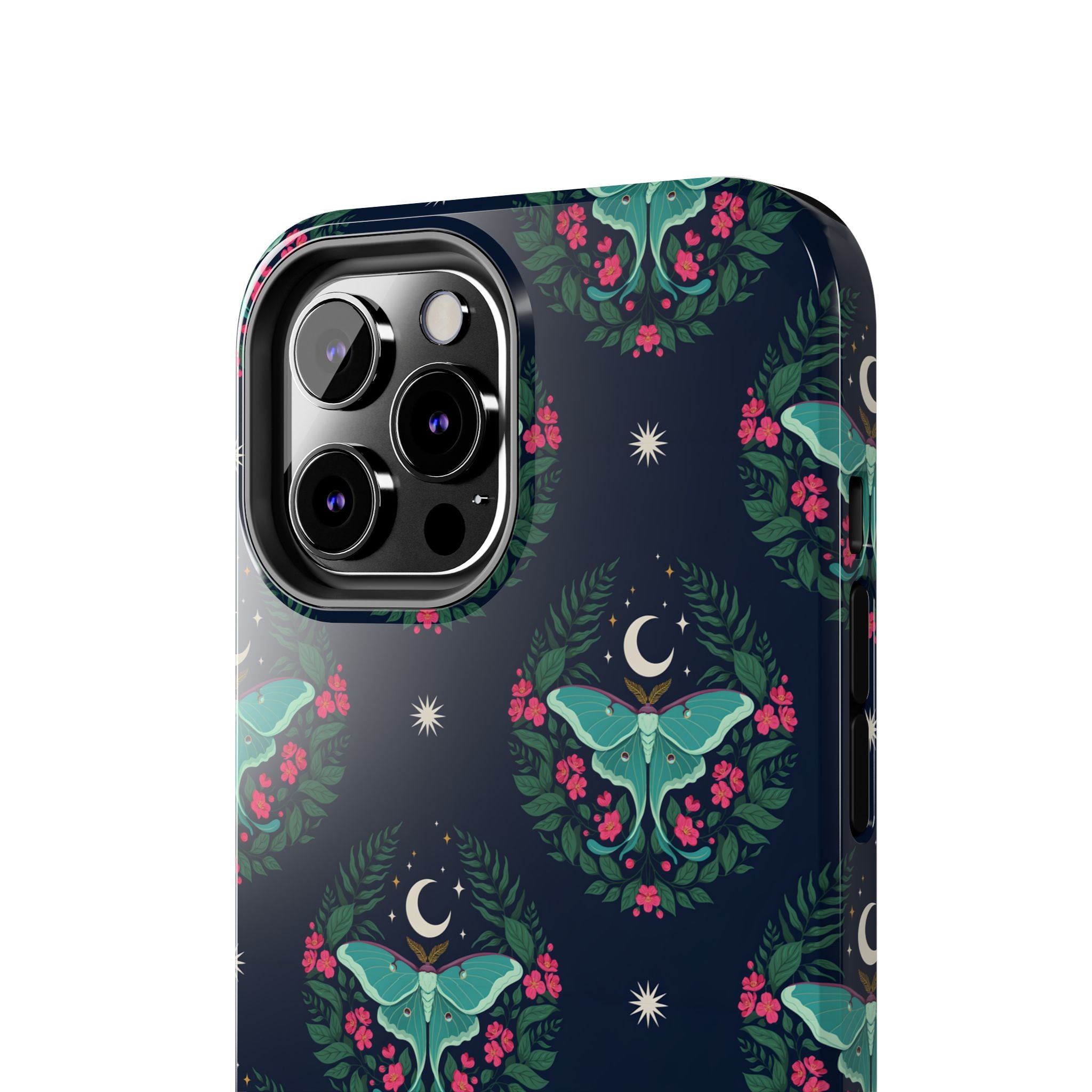 Moon Moth Tough Phone Case — Botanical Nightscape Protective Cover